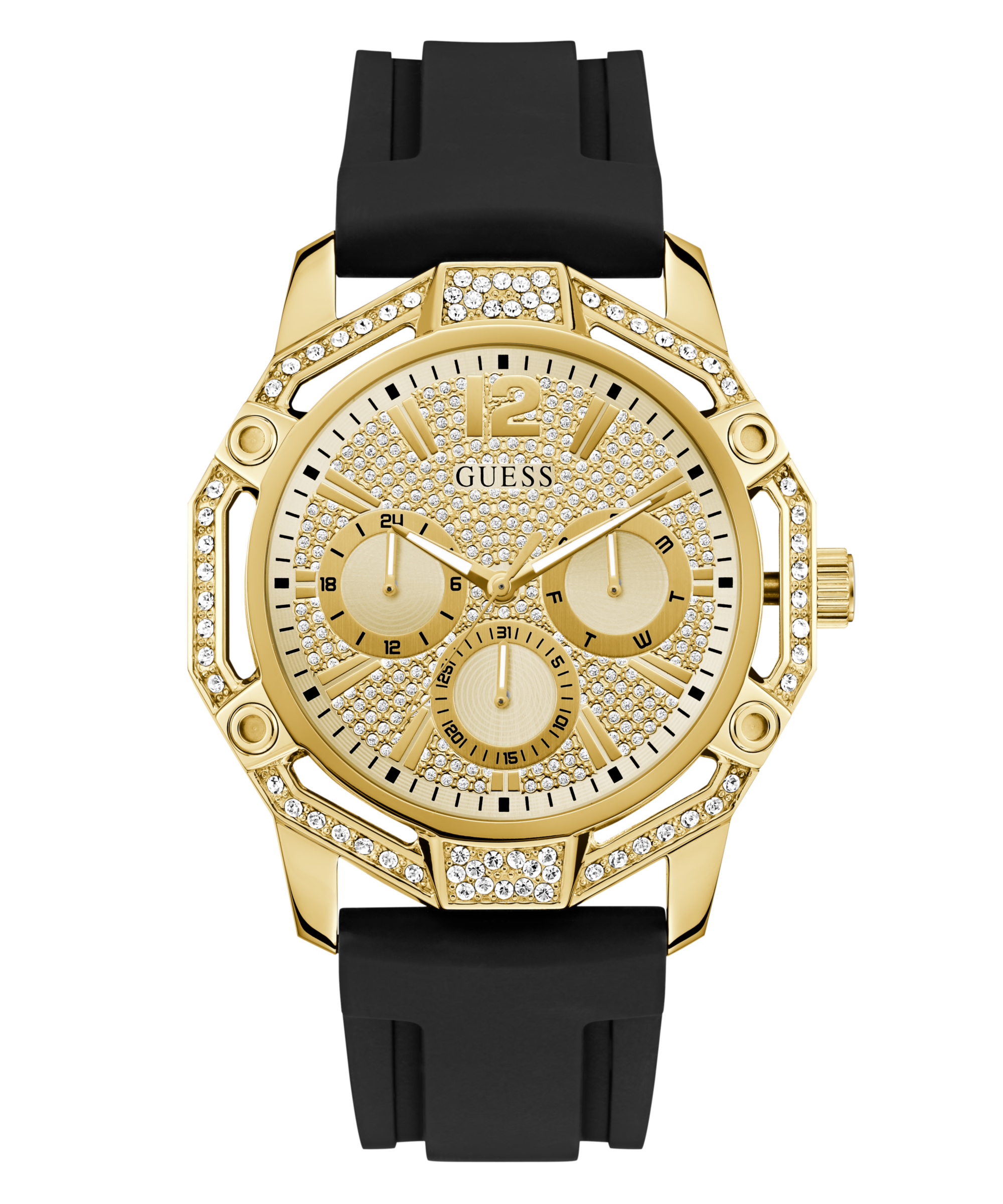 Guess Multifunktionsuhr »REGAL« Quarzuhr, Armbanduhr, Herrenuhr, Silikonarmband, Datum