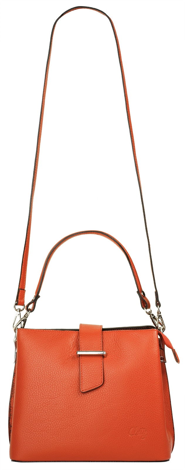 Cluty Henkeltasche, echt Leder, Made in Italy
