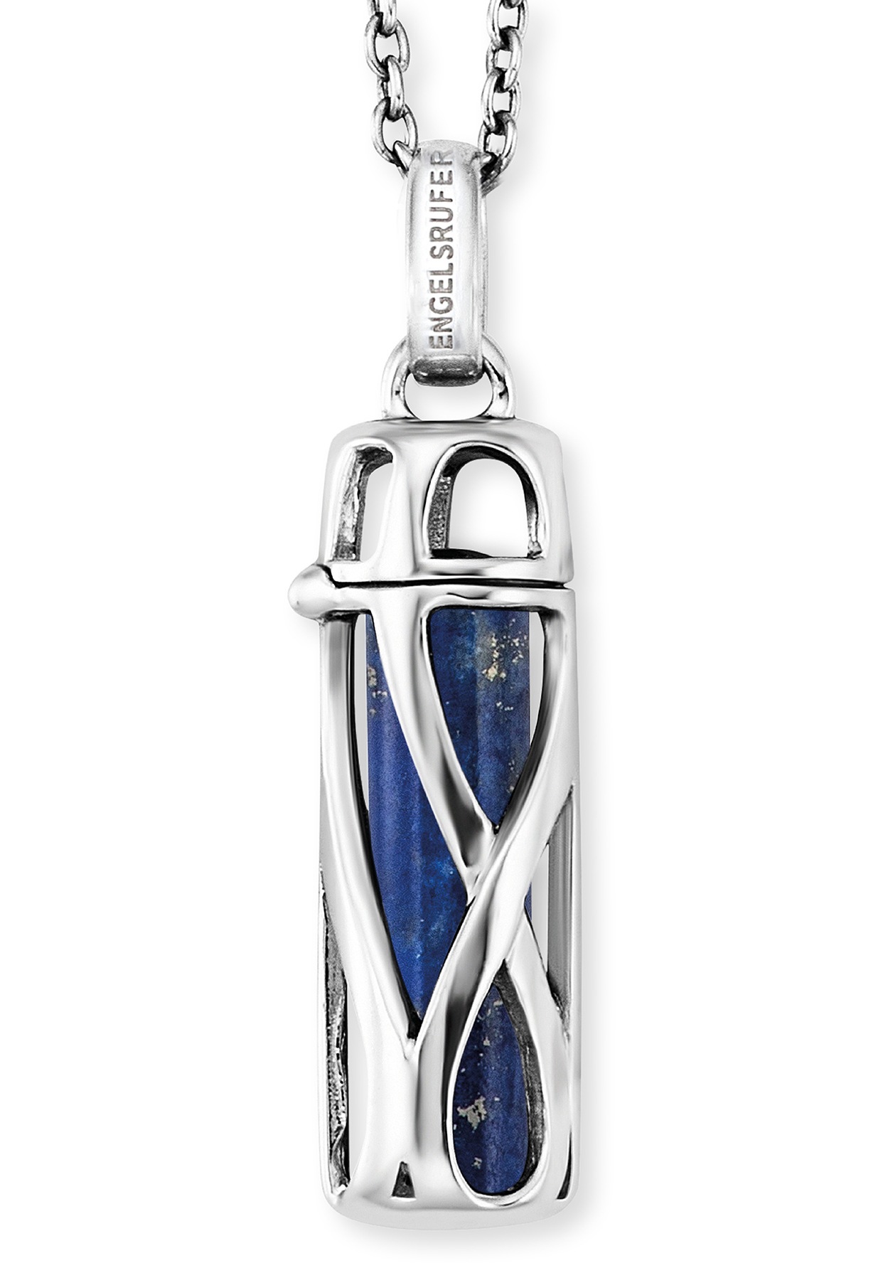 Angel Whisperer Powerful Stone Silver Lapis Luzuli Small Necklace ERN-HEAL-LP-S