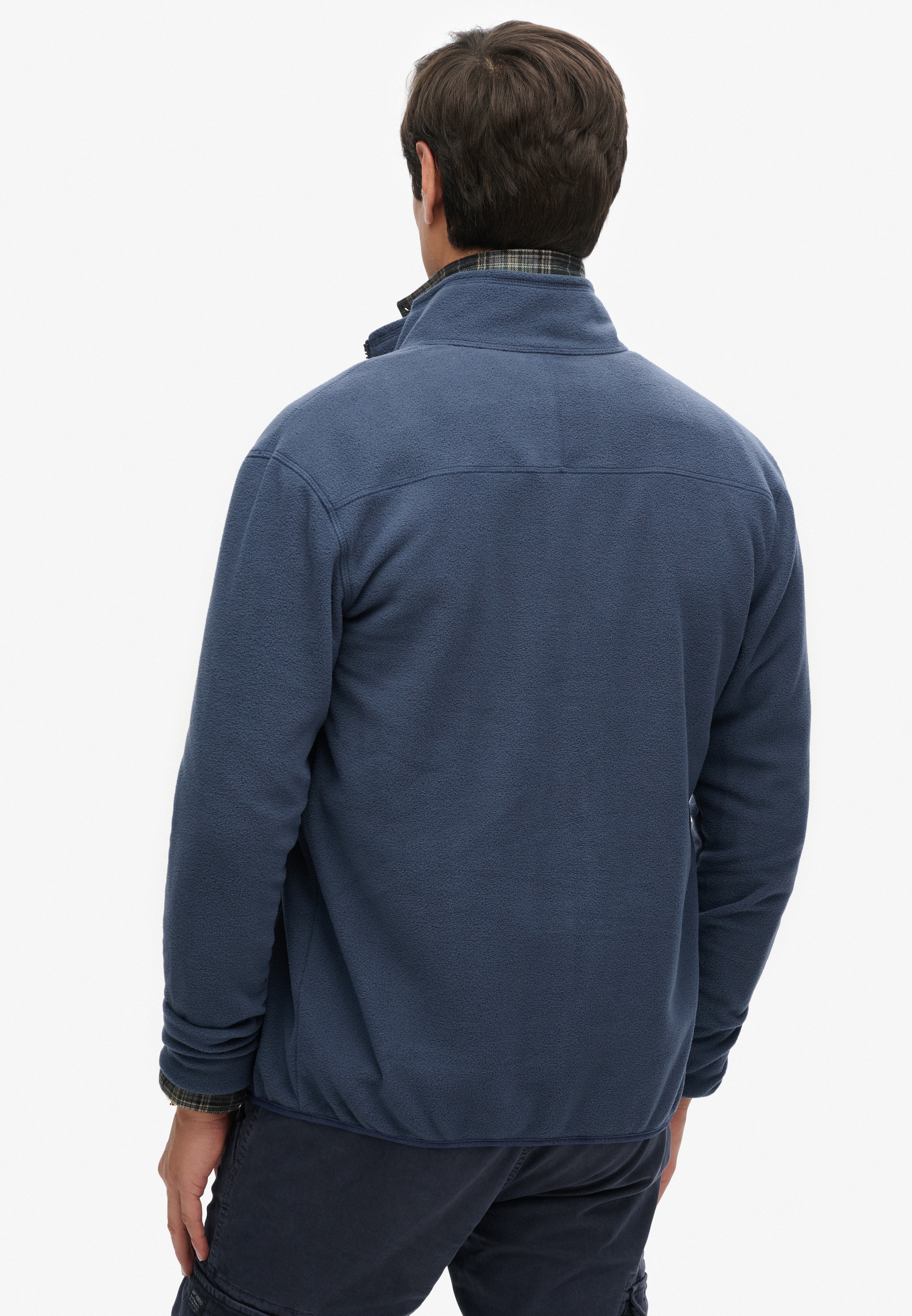 Superdry Fleecejacke »POLAR FLEECE FULL ZIP« mit Kapuze mit Markenlabel, aus Polyester und Kunstfaser, Relaxed Fit, hüftlang