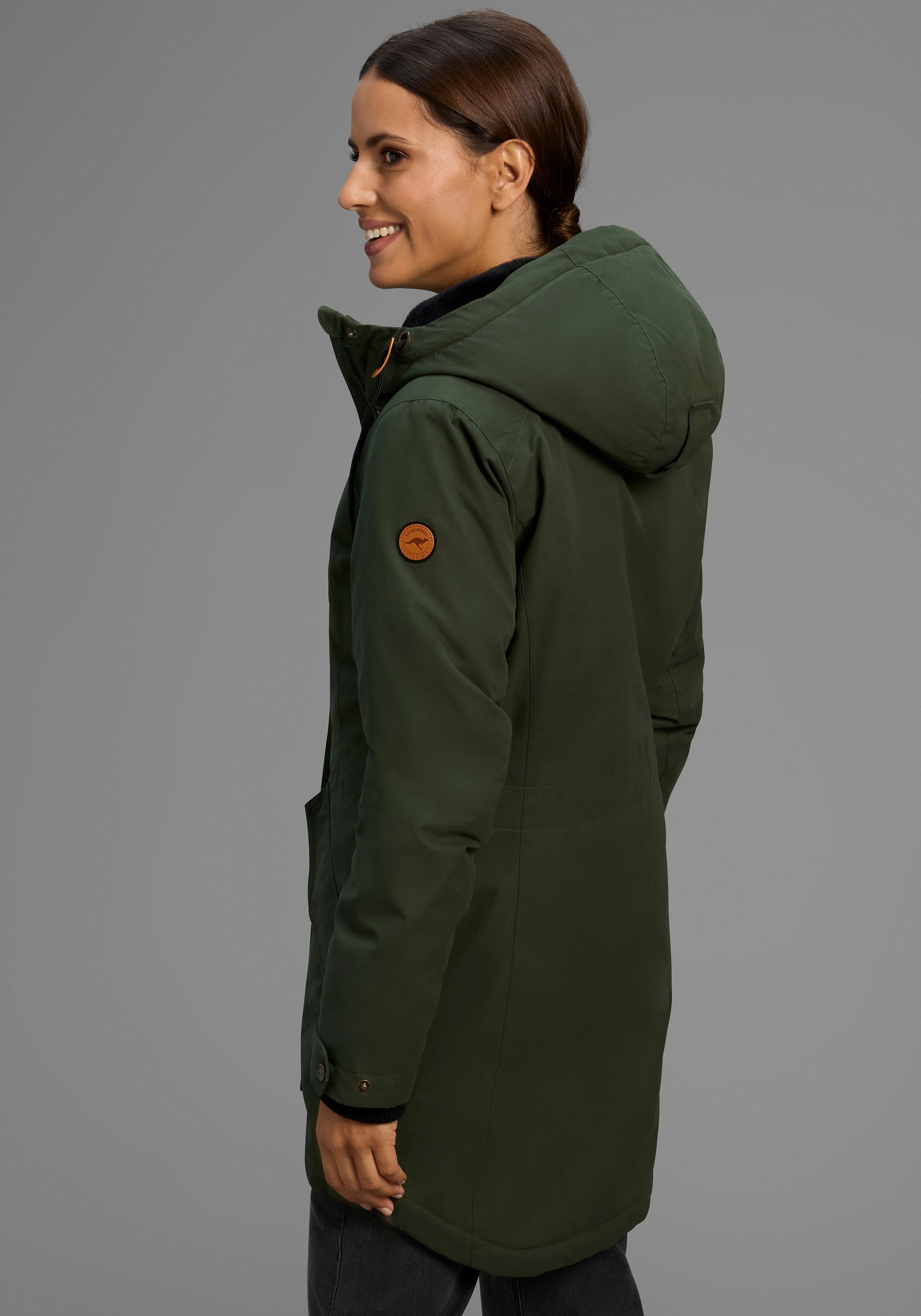 KangaROOS Parka mit Teddy Fellimitat gefüttert, Winterjacke