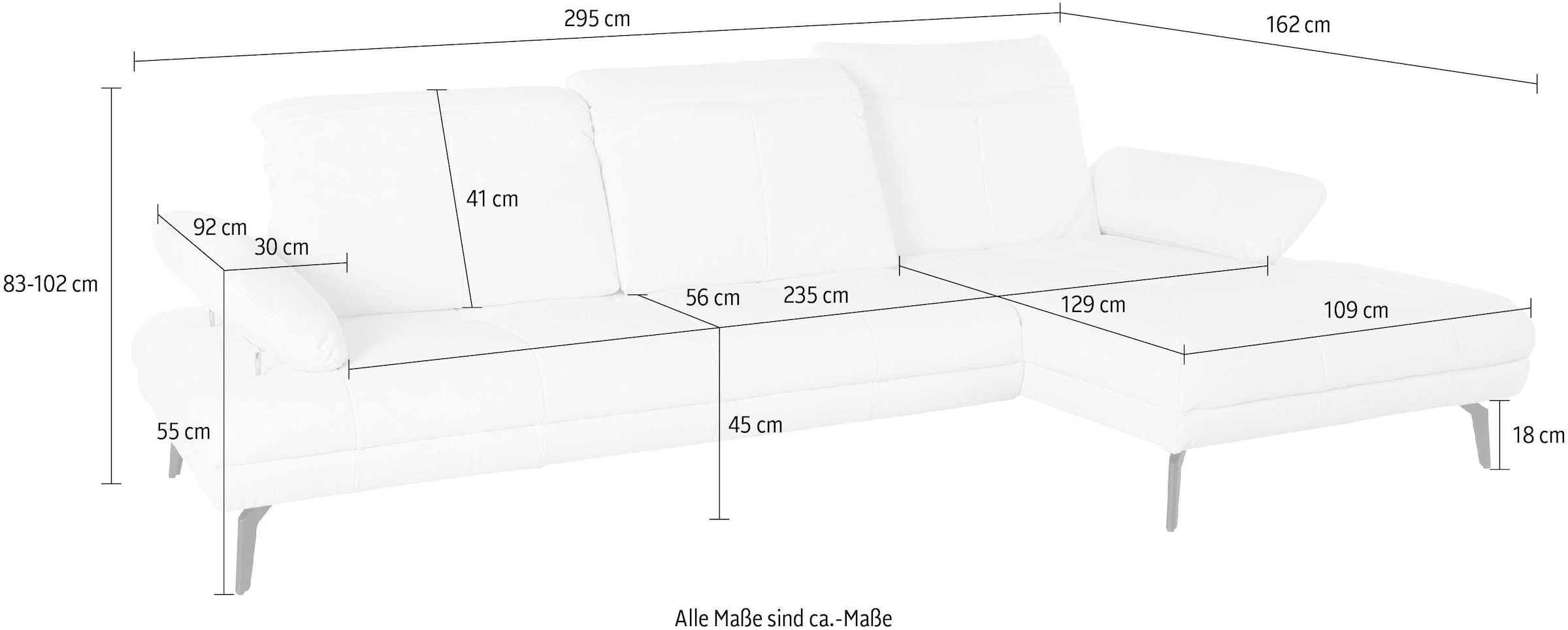 andas Ecksofa »Stenlille L-Form«, incl. Sitztiefen-, Kopfteil- und Armteilverstellung