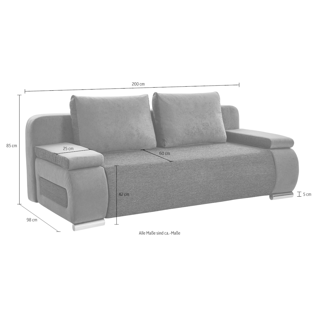 COLLECTION AB Schlafsofa Moritz, mit Bettfunktion und Bettkasten