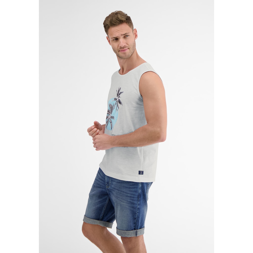 LERROS Muskelshirt »LERROS Tanktop mit sommerlichem Palmenprint«