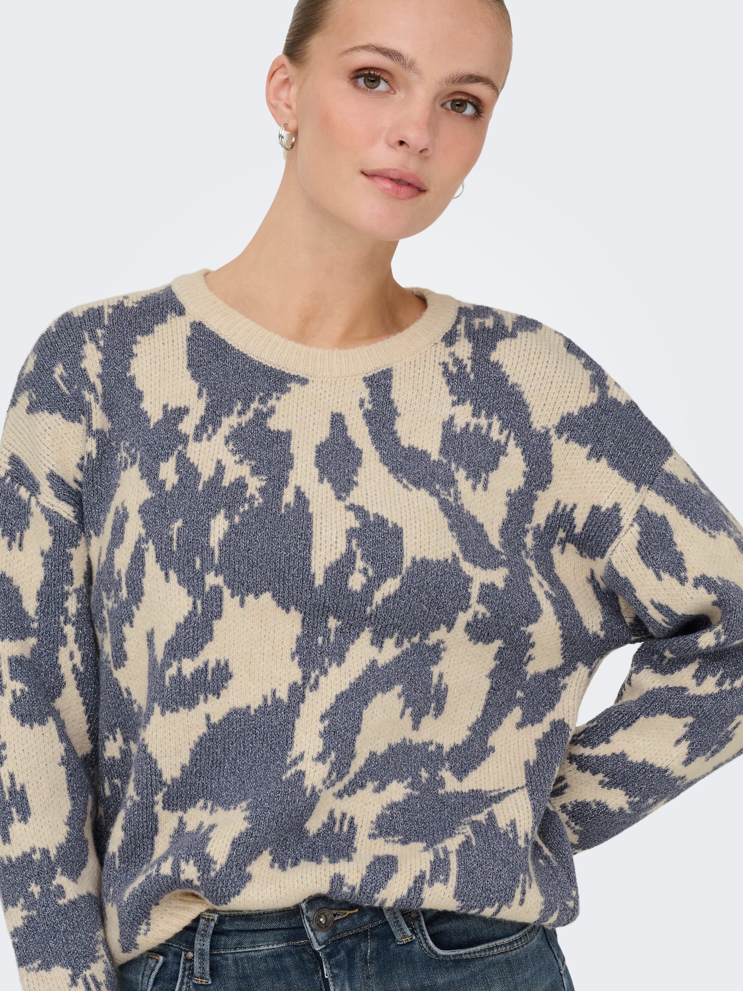 ONLY Strickpullover »ONLGIGI LS GLITTER O-NECK KNT«