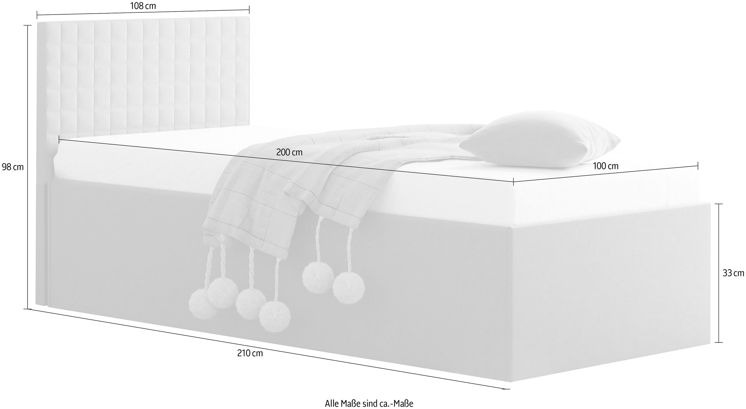 Westfalia Schlafkomfort Polsterbett mit Bettkasten bei Ausführung mit Matratze