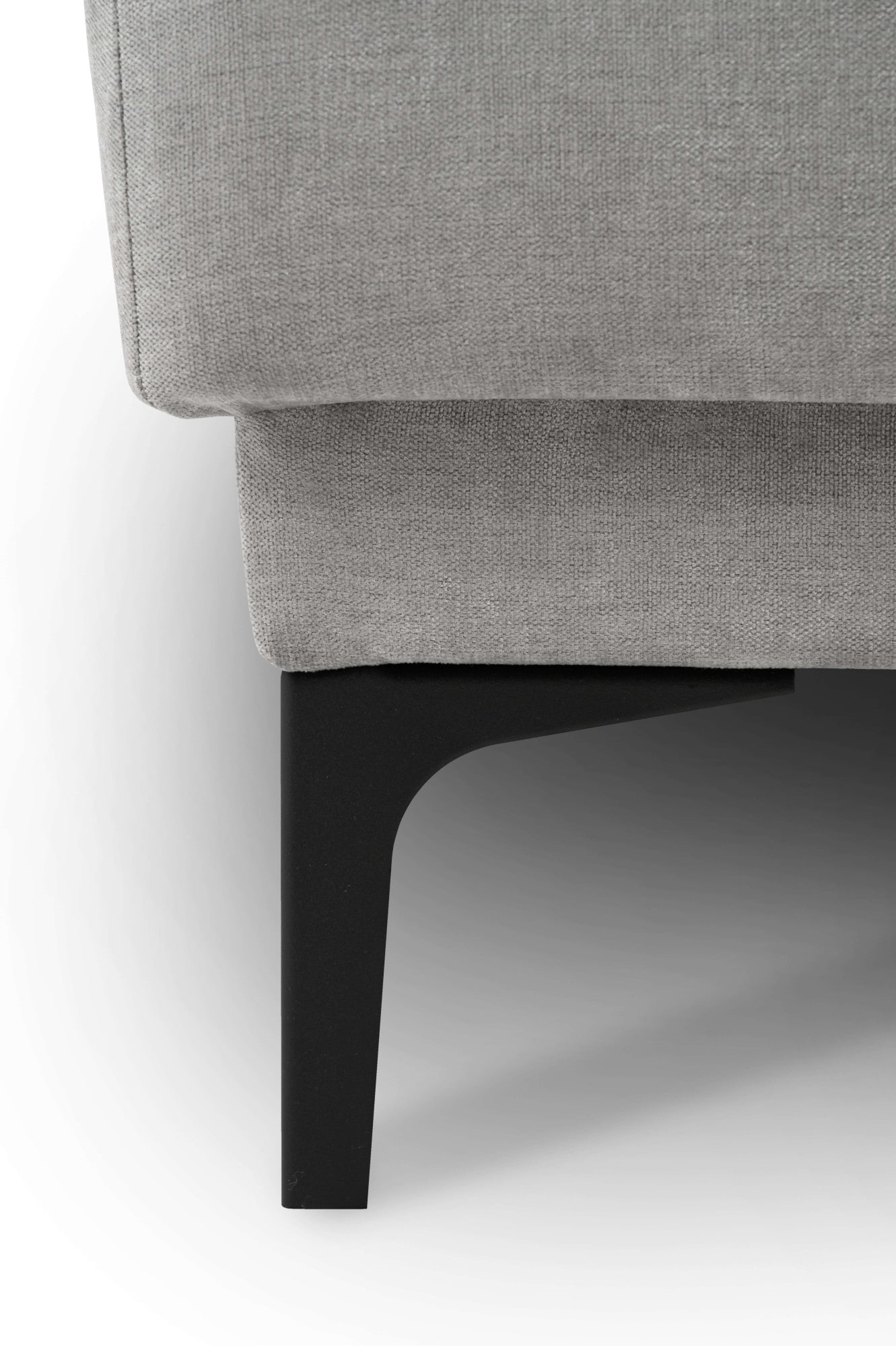 Places of Style Ecksofa »Polsterecke Oland, Struktur, Flachgewebe, Luxus-Microfaser, Boucle«, L-Form, 289 cm, Wellenunterfederung, Skandi-Design, Metallfüße