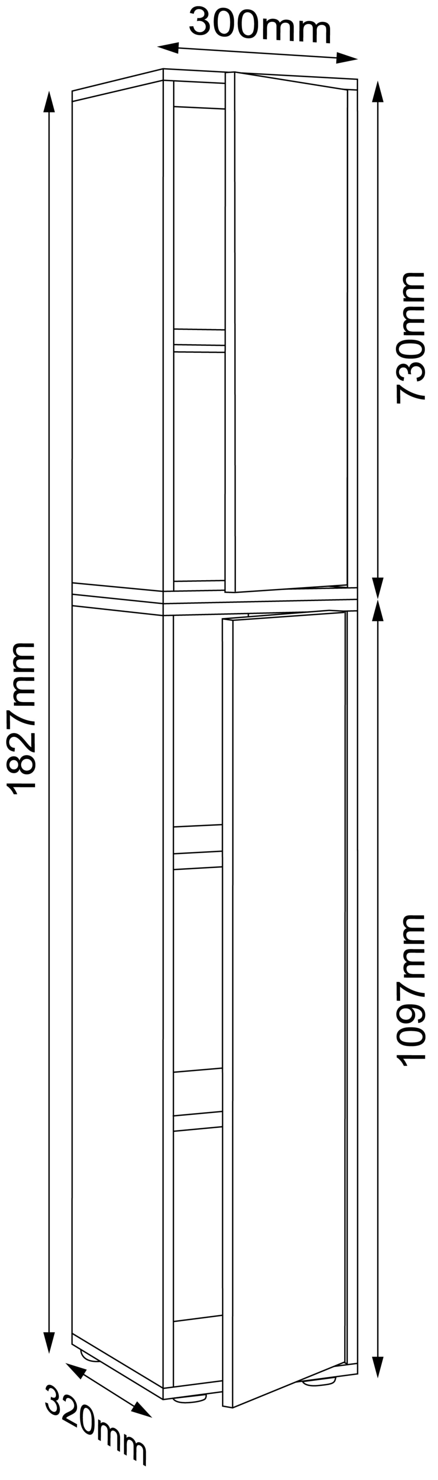 VCM Aktenschrank »VCM Holz Büroschrank Ordner Aktenschrank Büromöbel Schrank Salia 5-fach Breite 30 cm Drehtür«, (1 St.)