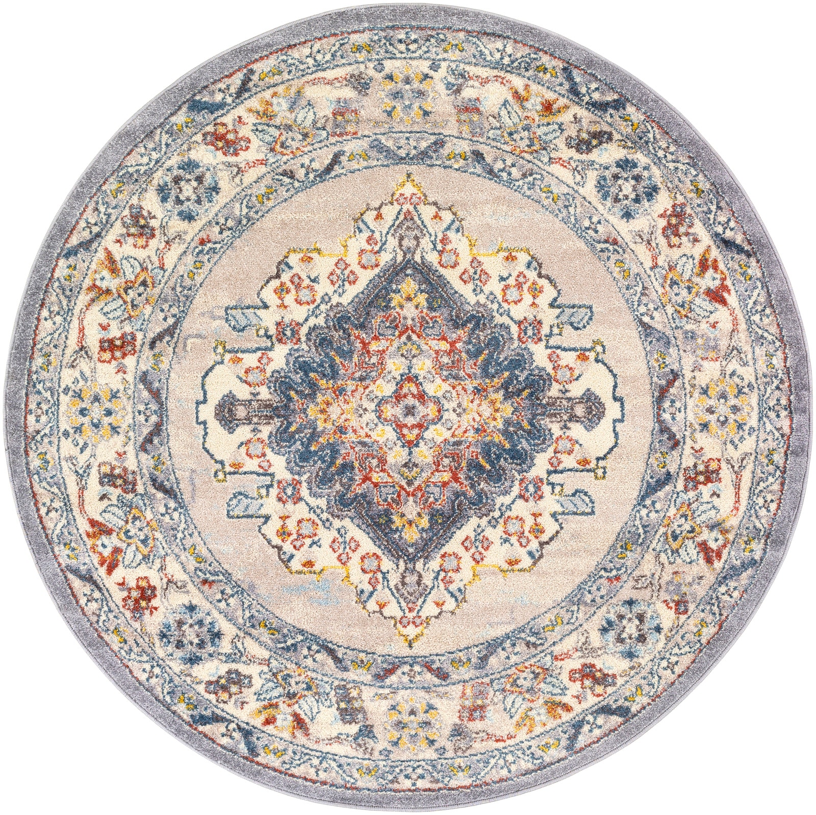 Livabliss Teppich »CASABLANCA«, rund, 13 mm Höhe, Vintage Orientteppich, Kurzflor Boho Wohnzimmerteppich, Läufer