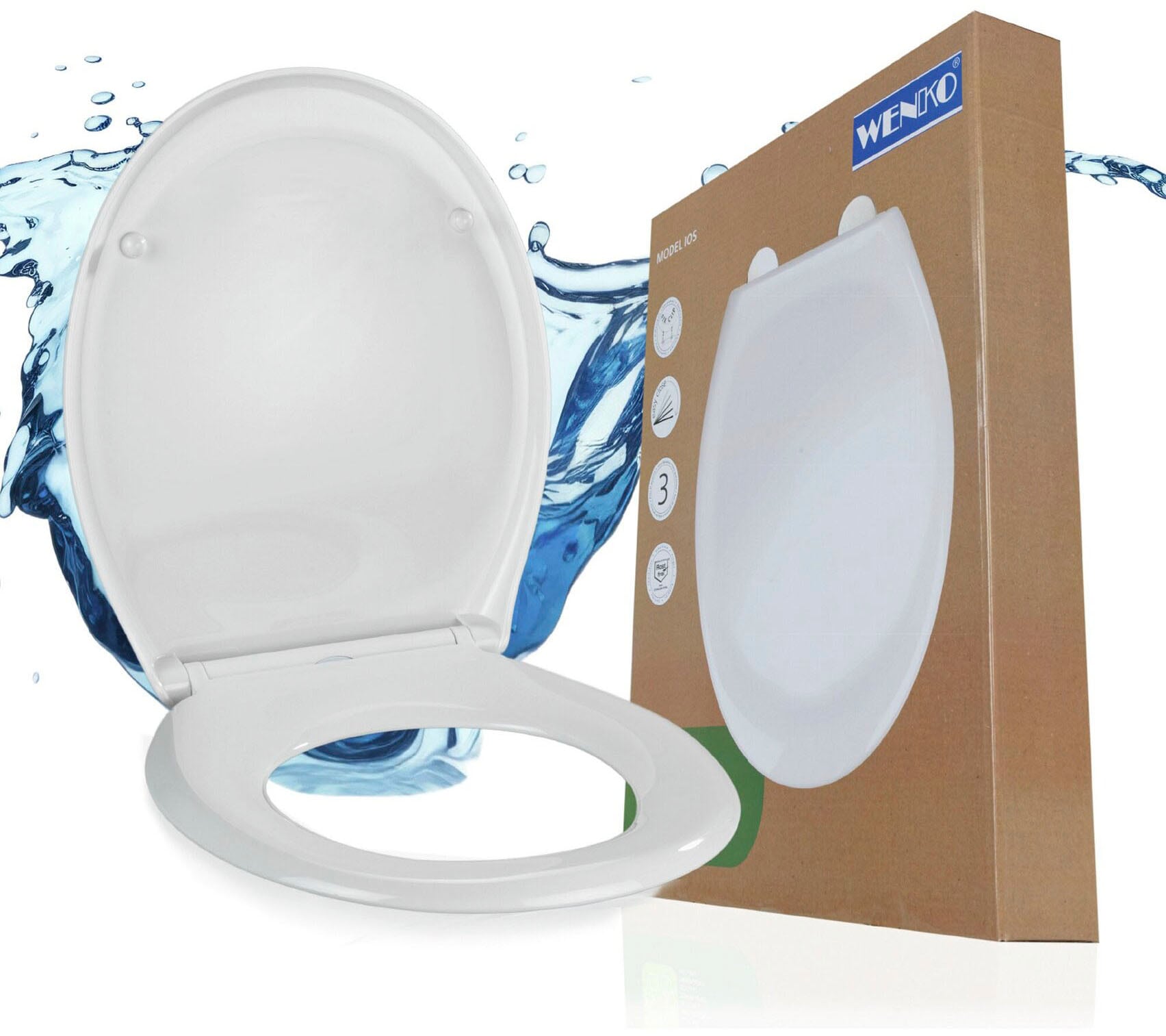 WENKO WC-Sitz "Ios" aus Thermoplast, recyclingfähig, bruchstabil