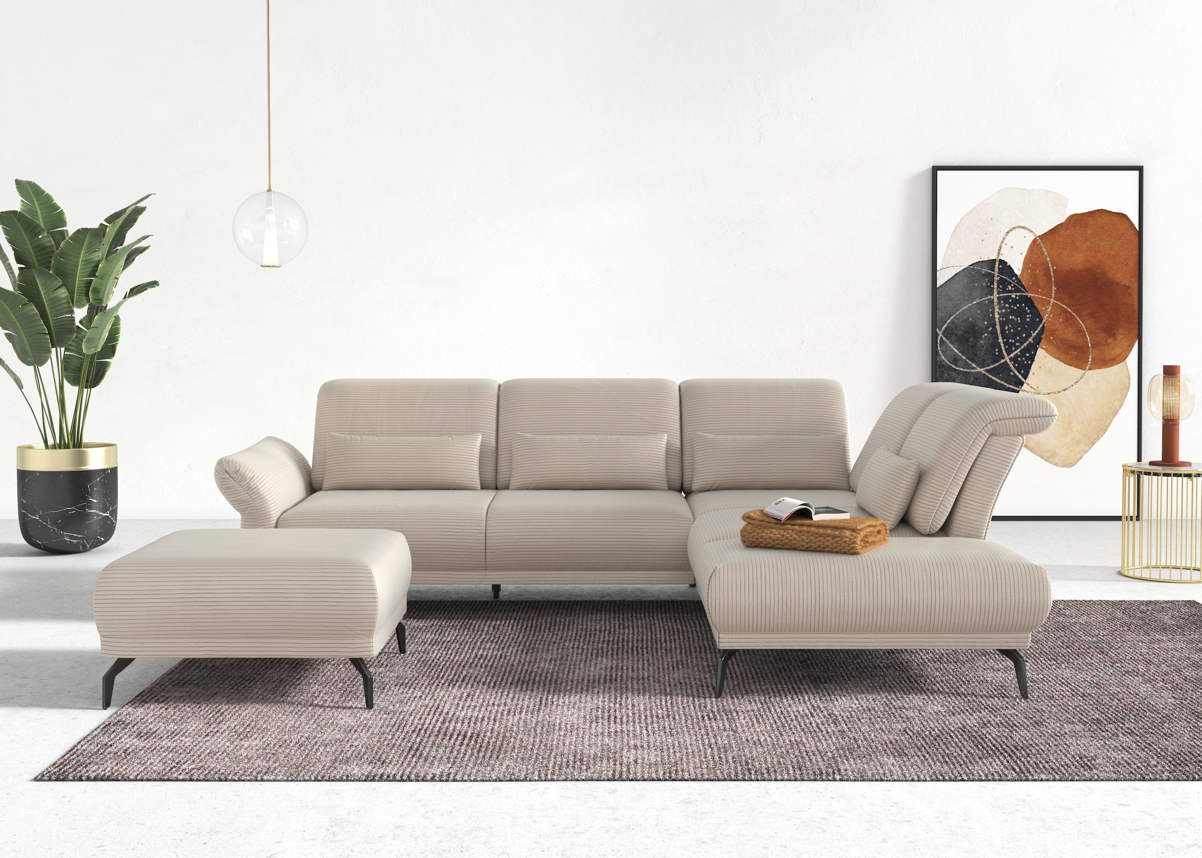INOSIGN Hocker »Coco«, Cord-Bezug in 2 Ausführungen, Füßen 15 cm hoch