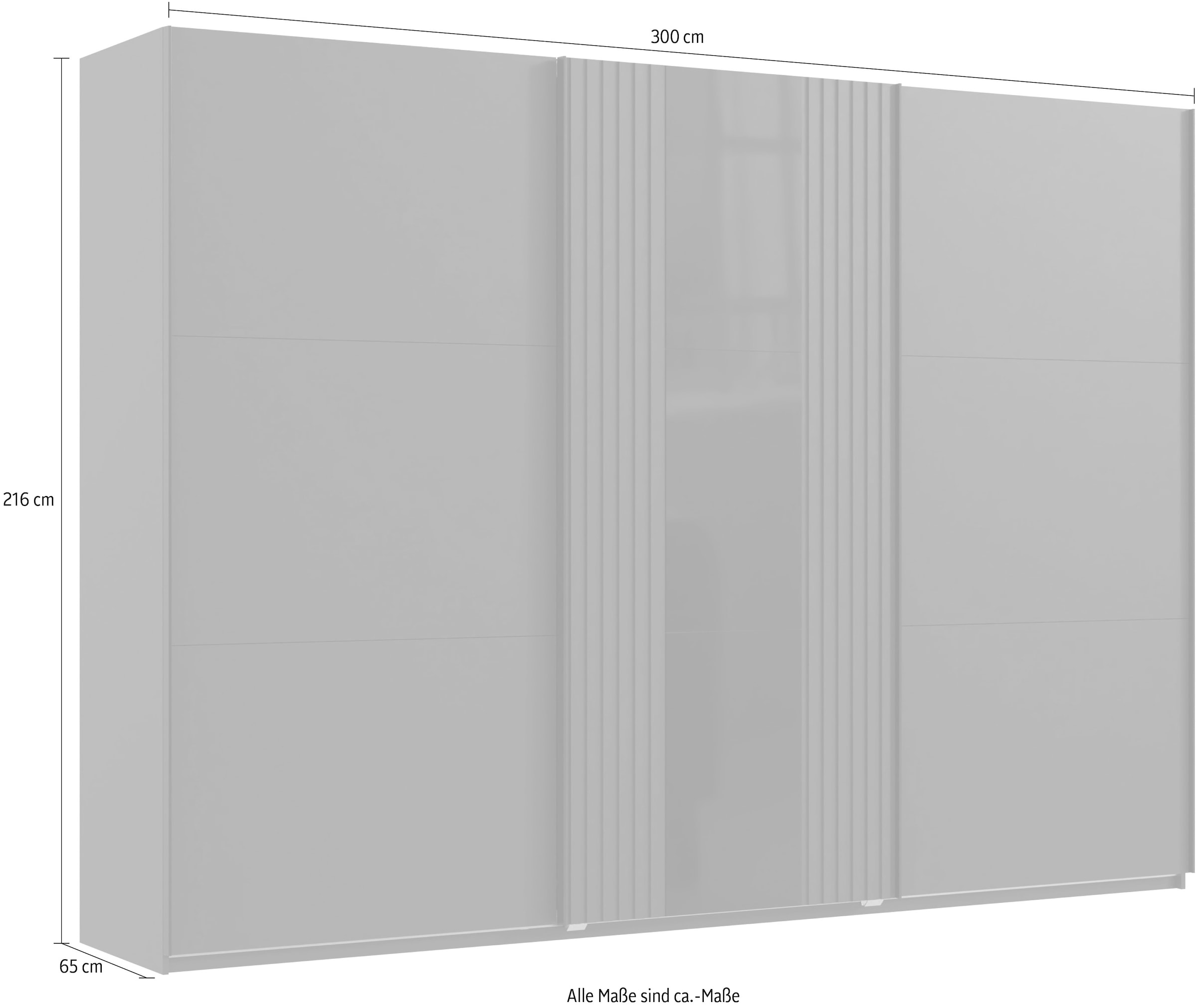 Wimex Schwebetürenschrank »Atlanta by fresh to go«, mit Akustikpaneel Optik (3D Leisten), Lamelle