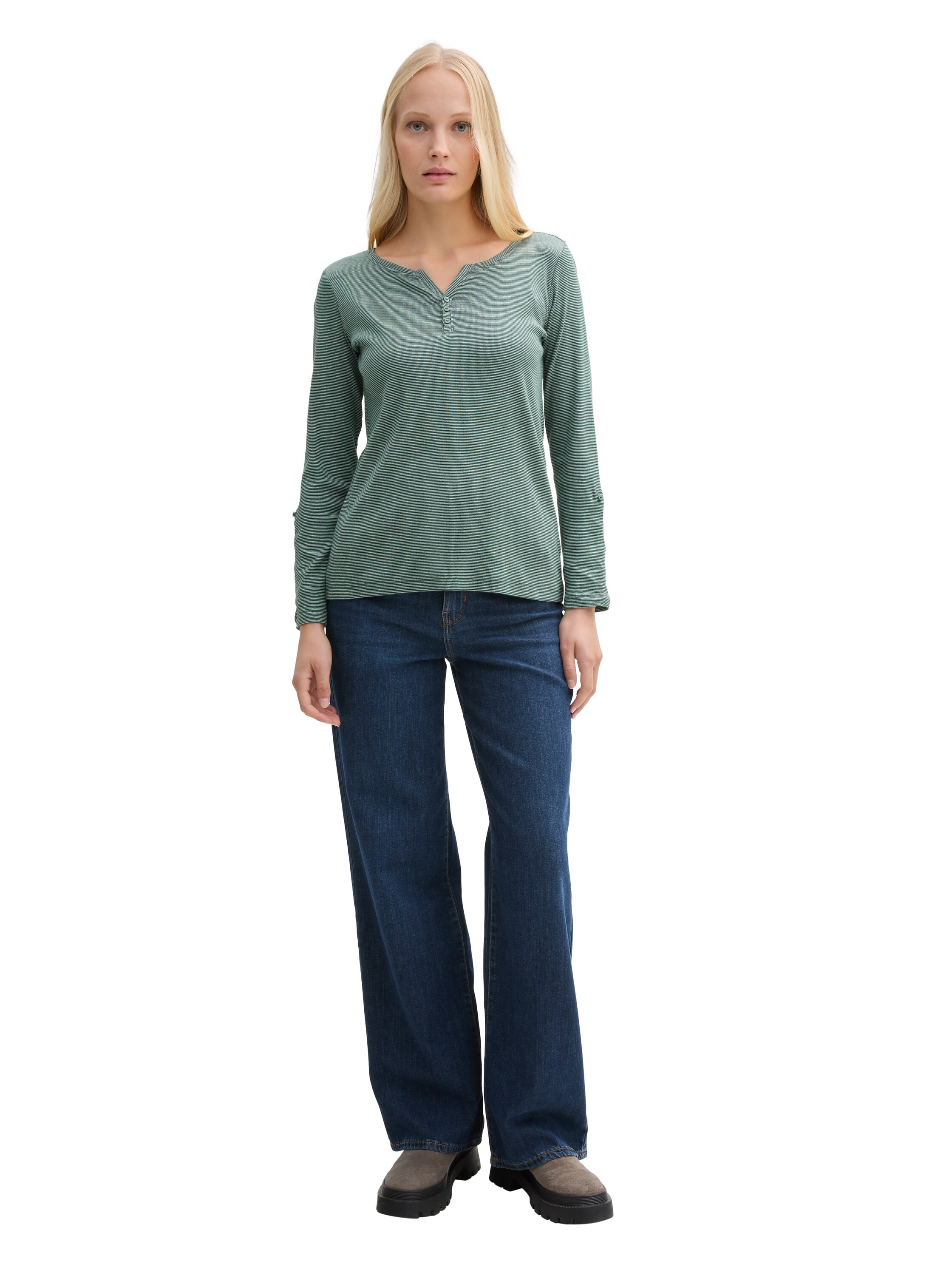 TOM TAILOR Henleyshirt, mit Turn-Up-Arm