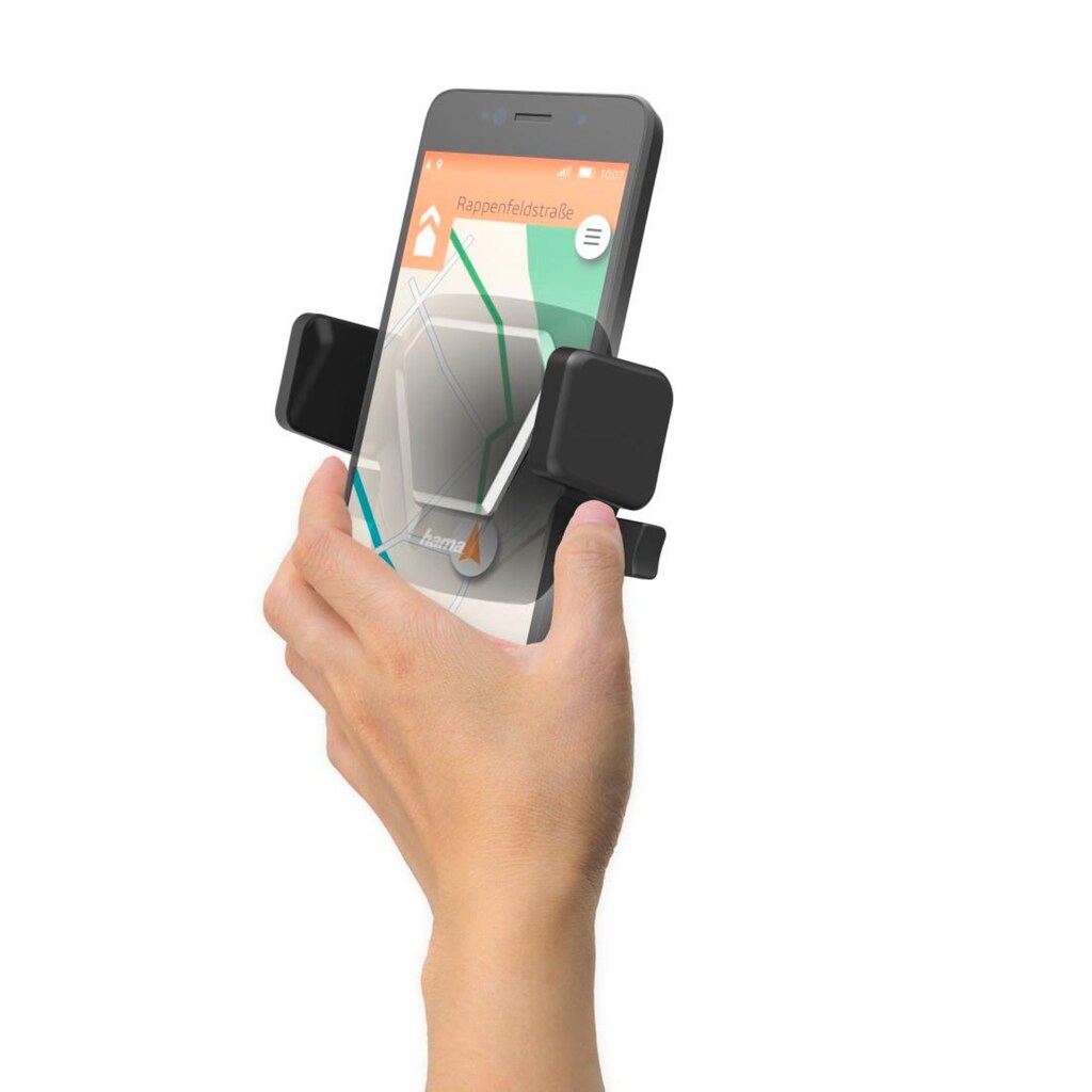 Hama Smartphone-Halterung »Uni-Smartphone-Halter "Easy Snap Vent", Geräte mit Breite 5,5 - 8,5 cm«