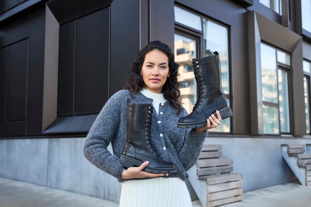 Rieker Schnürstiefel  Schnürboots mit Reißverschluss und robuster Profilsohle