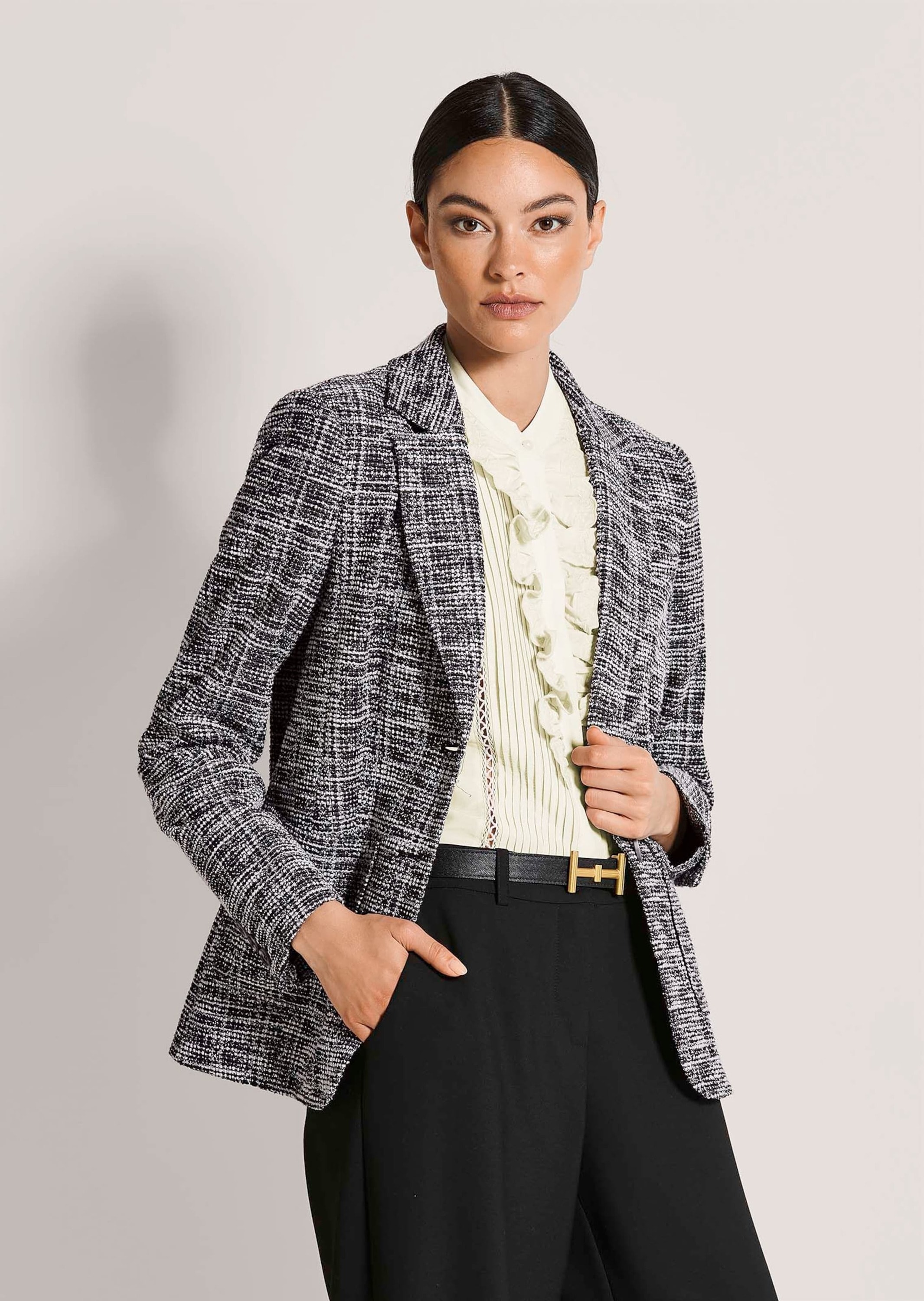 MADELEINE Jackenblazer »Tweedblazer Jerseyblazer mit Reverskragen« Tweed-Optik, Jerseyblazer