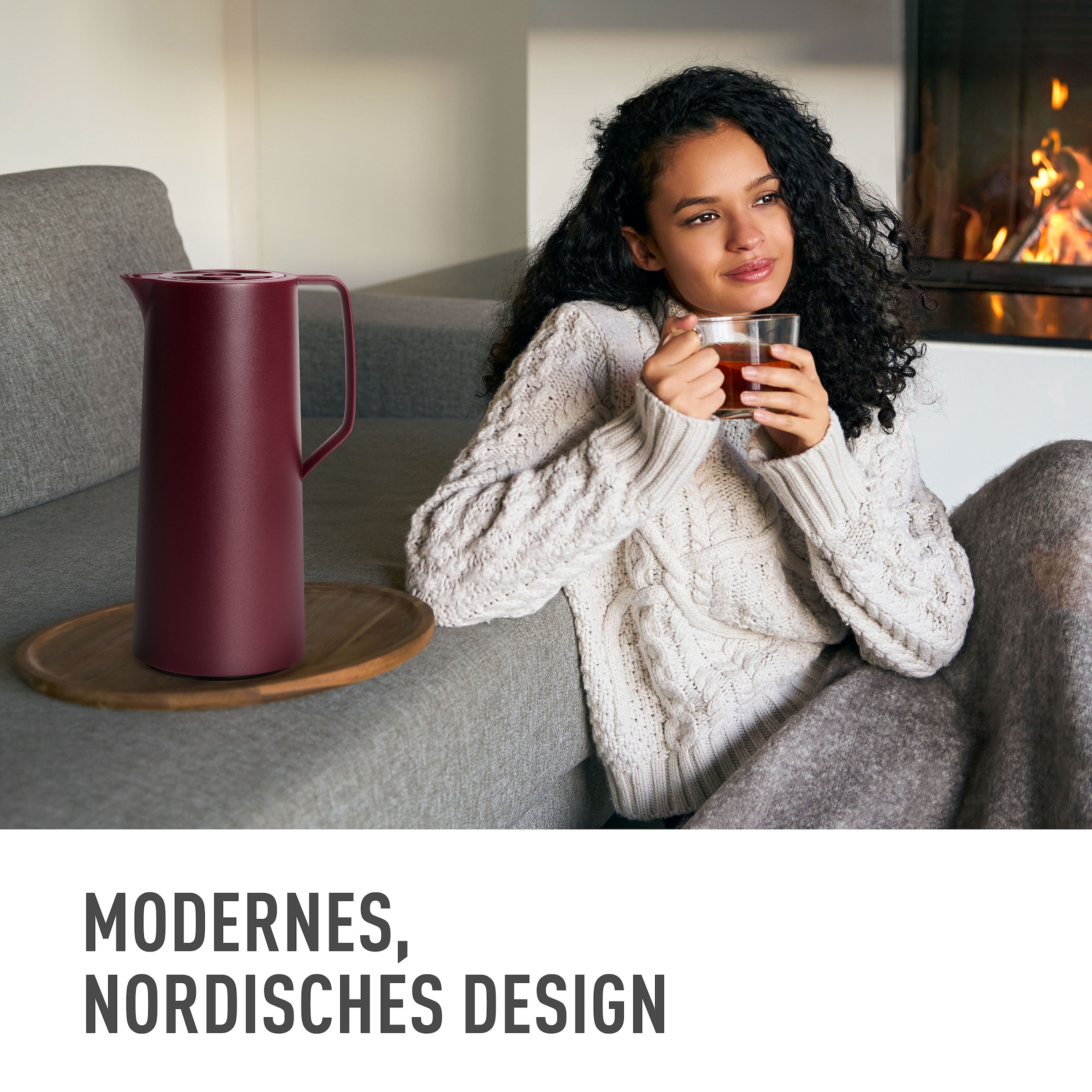Emsa Isolierkanne »Motiva«, 1 l, (1 St.), Quick-Press-Deckel, Einhandbedienung, 12h warm/24h kalt, Glaskolben