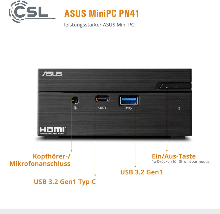 Asus Mini-PC »PN41 / 2000 GB M.2 SSD / 32 GB / Win 11 Home«