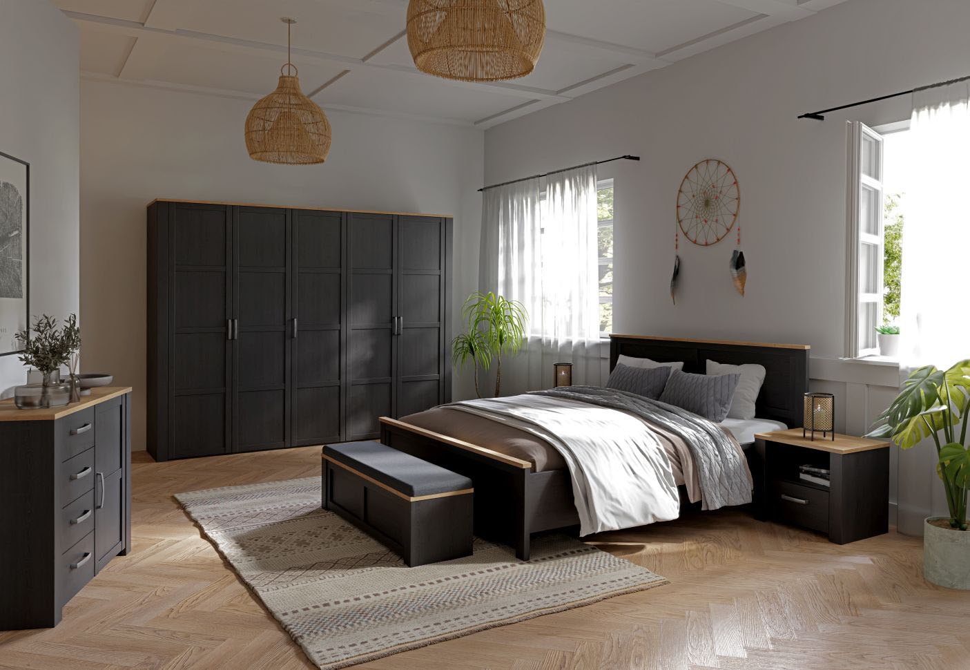 FORTE Bettgestell »Bohol« Landhaus, 180 x 2,00 mtr Liegefläche