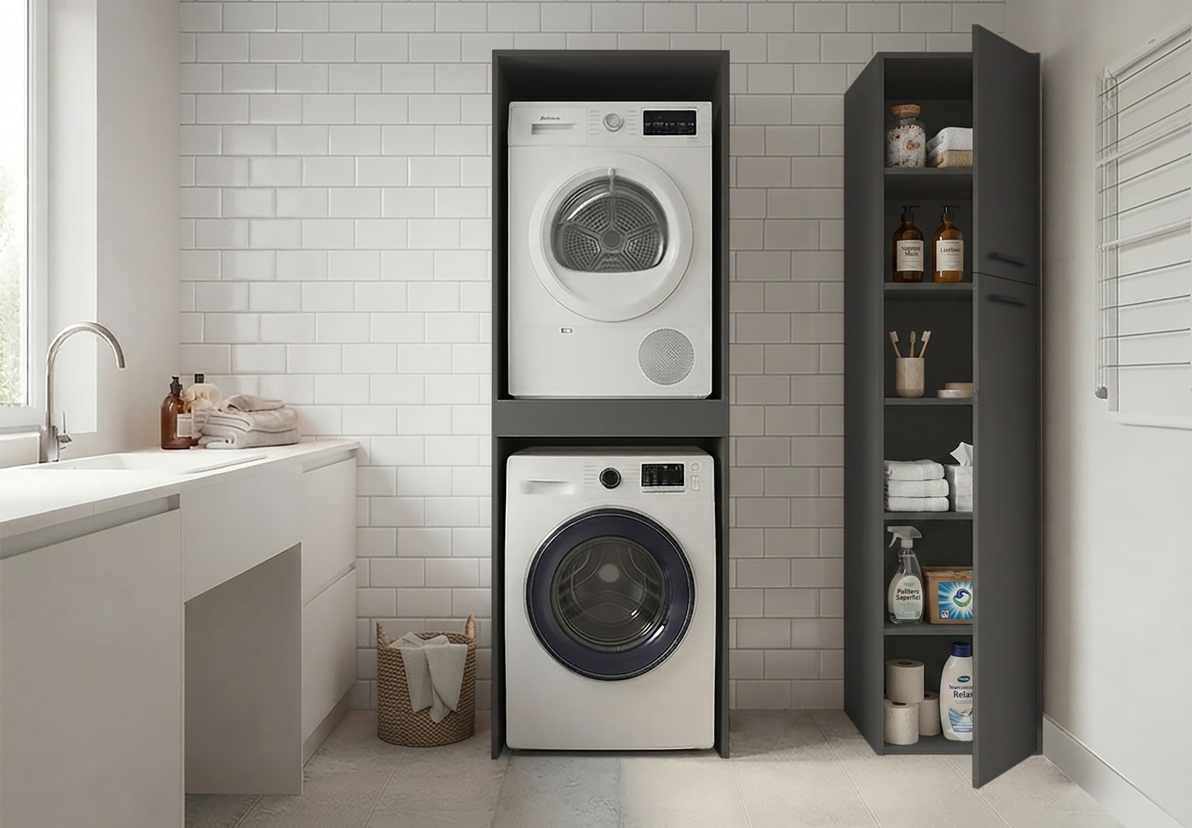 KOCHSTATION Mehrzweckschrank »KS-Linda« Breite 40 cm, Höhe 187,5 cm, mit 25mm starken Wänden