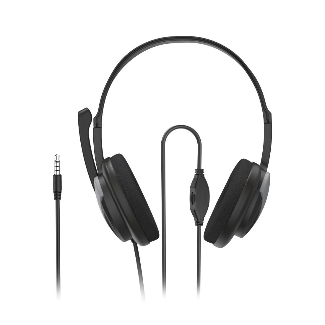 Hama PC-Headset »PC-Office-Headset "HS-P100 V2", Stereo, Schwarz, Headset«, - Empfindlichkeit Kopfhörer&Mikrofon: 95 dB +/- 3 dB & -42 dB +/- 3 dB