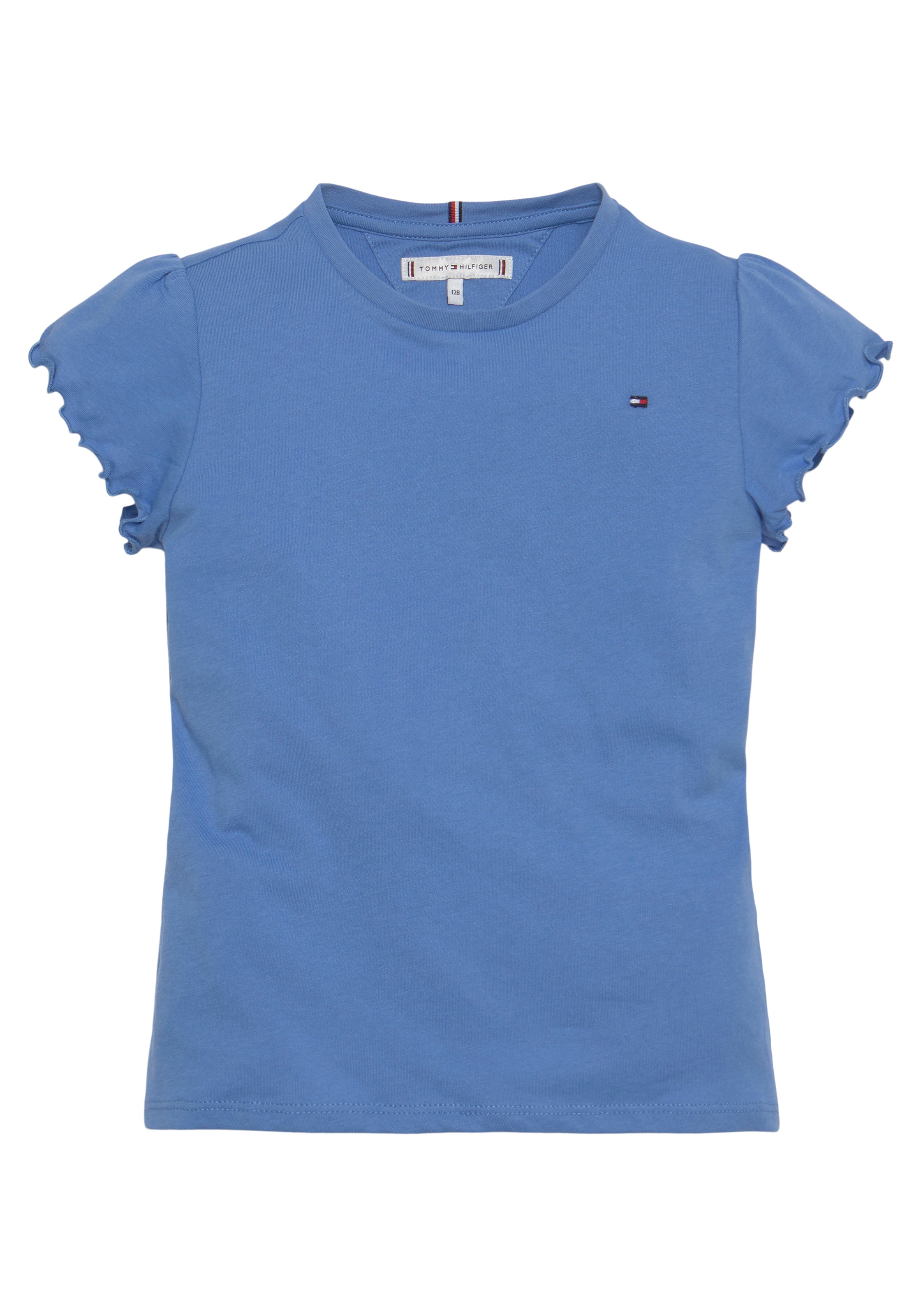 Tommy Hilfiger T-Shirt »ESSENTIAL RUFFLE SLEEVE TOP S/S«, mit kurzen Ärmeln