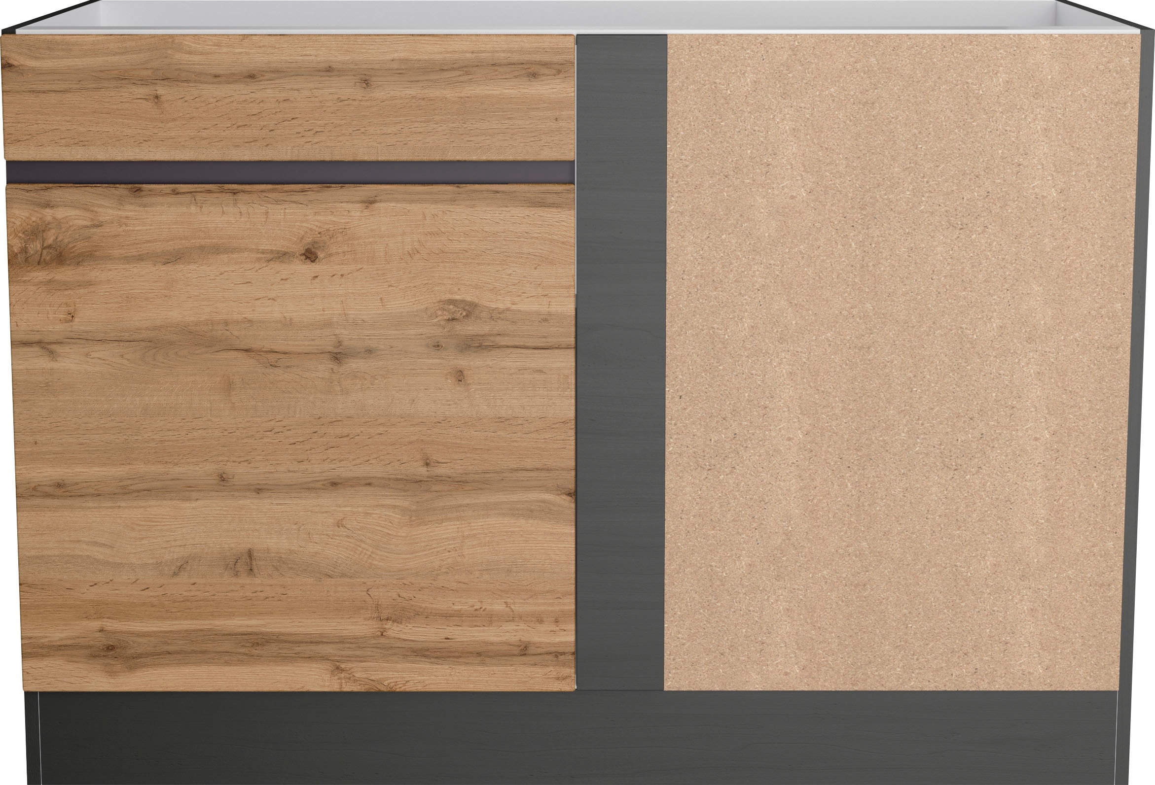 KOCHSTATION Eckunterschrank »KS-Riesa«, Breite 120 cm, MDF-Fronten