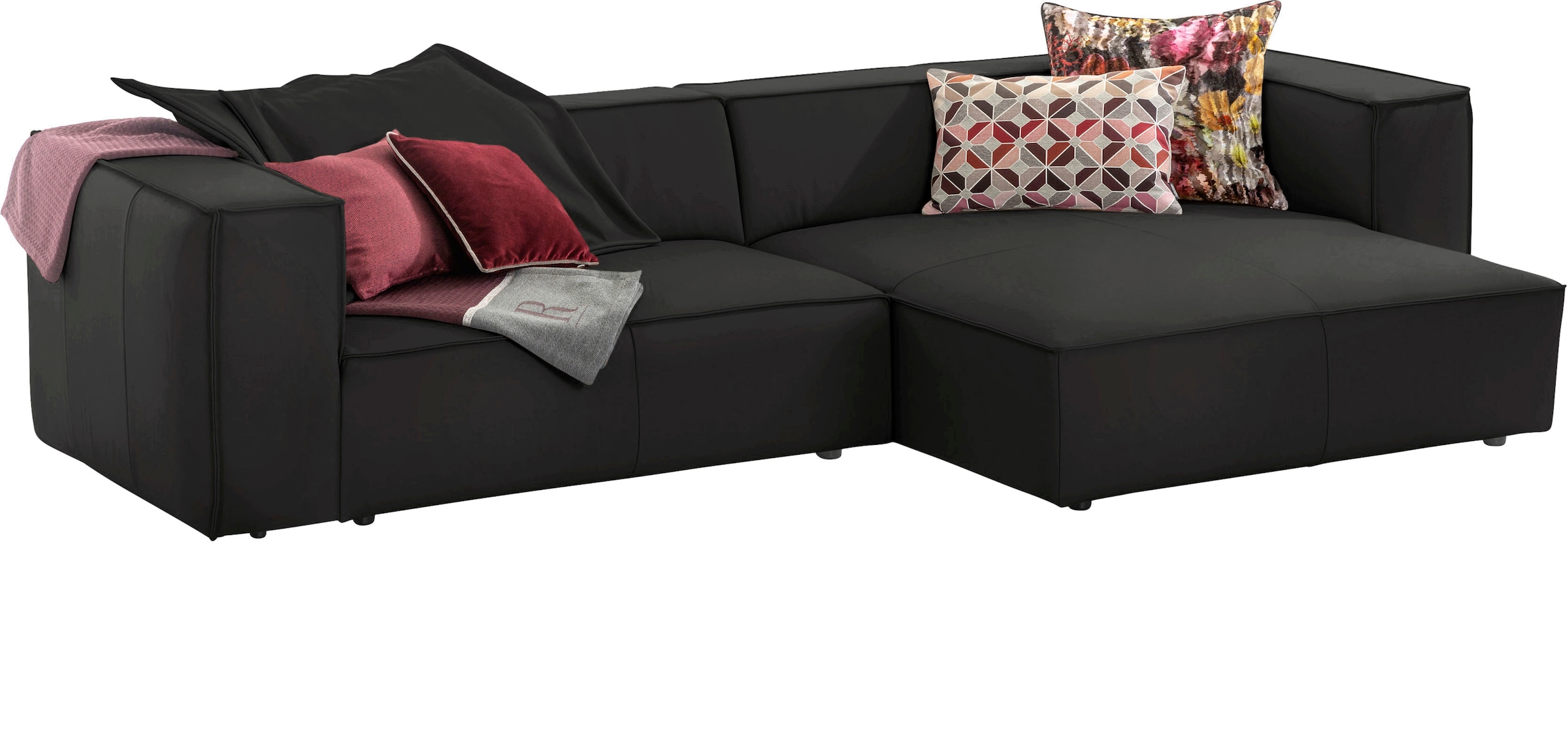 W.SCHILLIG Ecksofa »around-the-block, modern und elegant, bequem, L-Form« mit eleganter Biese, mit Federkern