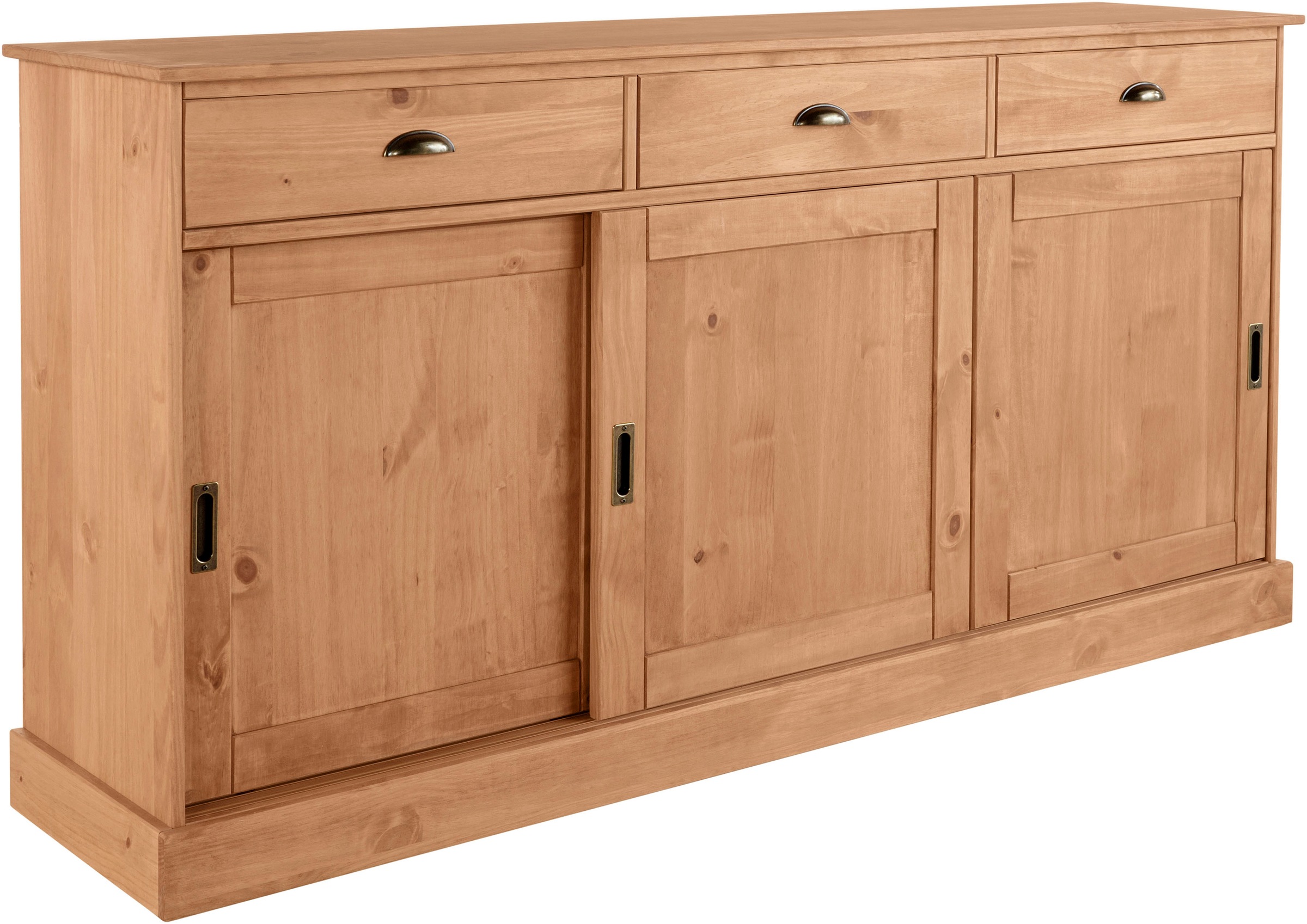 Home affaire Sideboard »Schröder«, Kommode, 3 Schiebetüren, 3 Schubkasten, aus massivem Kiefernholz
