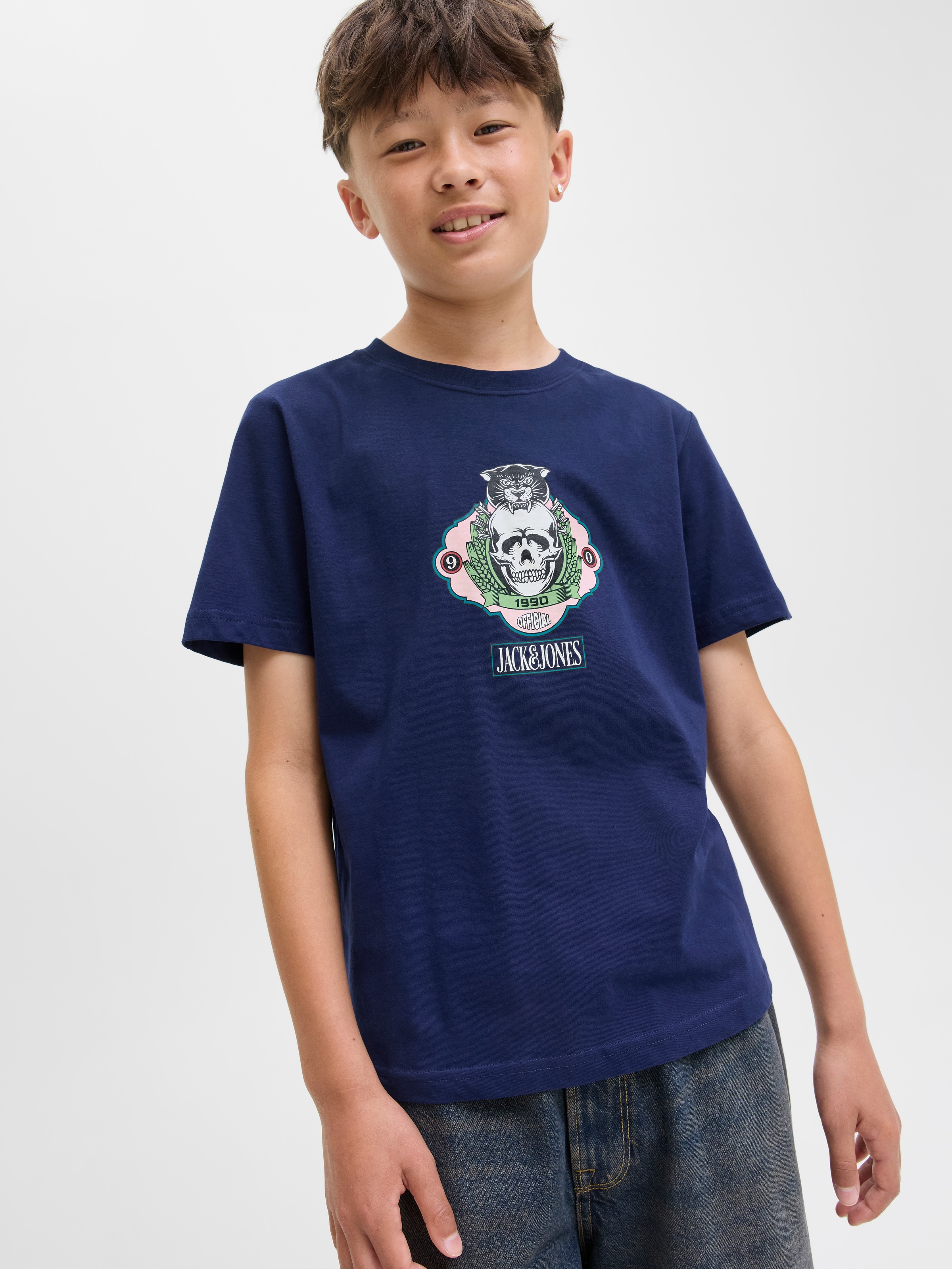Jack & Jones Junior T-Shirt »JORSKULL NATURE TEE SS CREW NECK SN JNR«