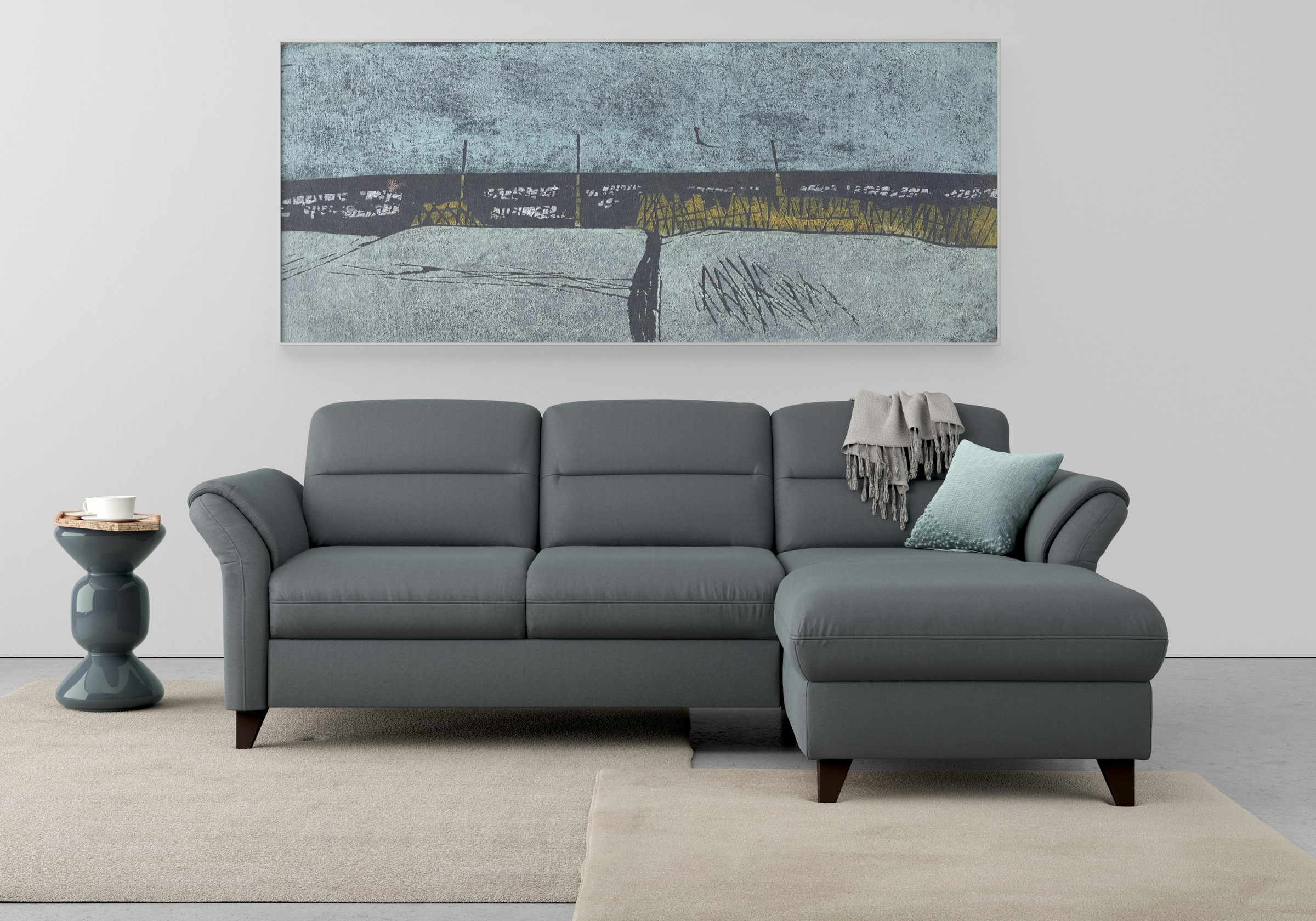 sit&more Ecksofa »Mellum L-Form«, Federkern, wahlweise mit Bettfunktion, Bettkasten und Armteilfunktion