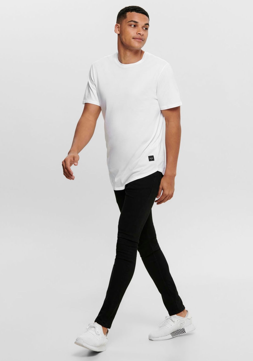 ONLY & SONS Rundhalsshirt »ONSMATT LONGY SS TEE NOOS«