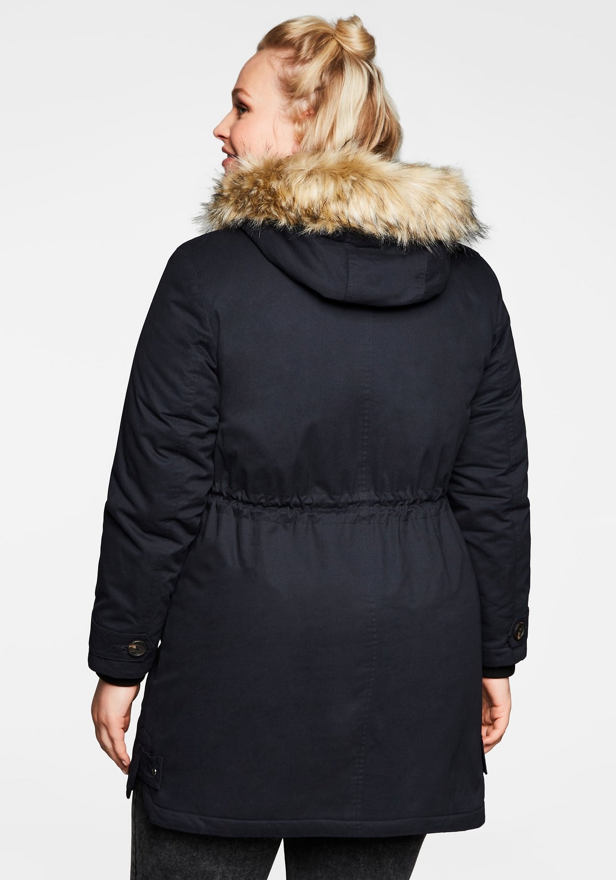 Sheego Parka »Parka aus Baumwolle, mit Teddyfutter«
