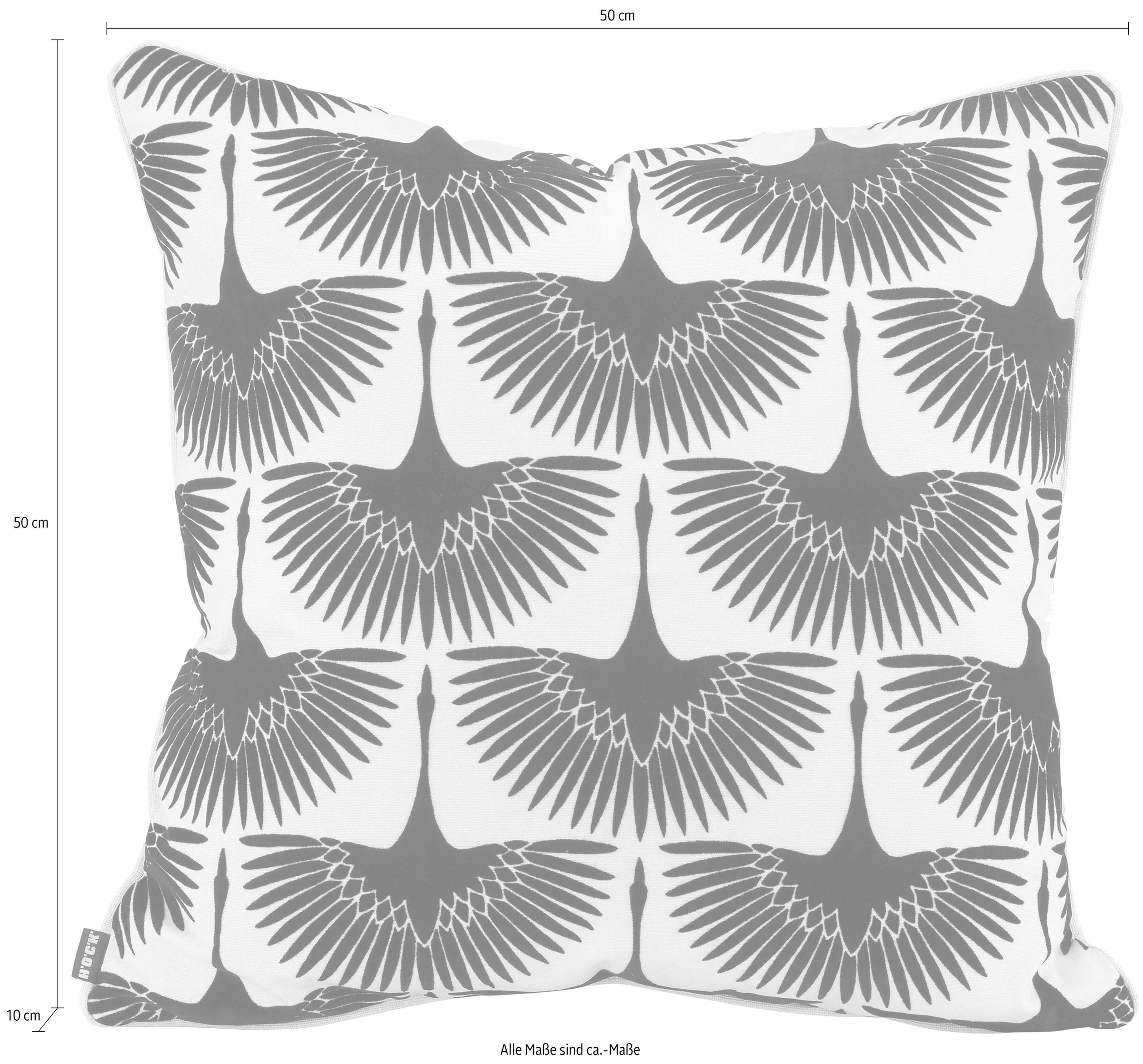 H.O.C.K. Dekokissen »Black Swan« mit schicken Schwanenmotiven, Wendekissenhülle mit Füllung, 1 Stück