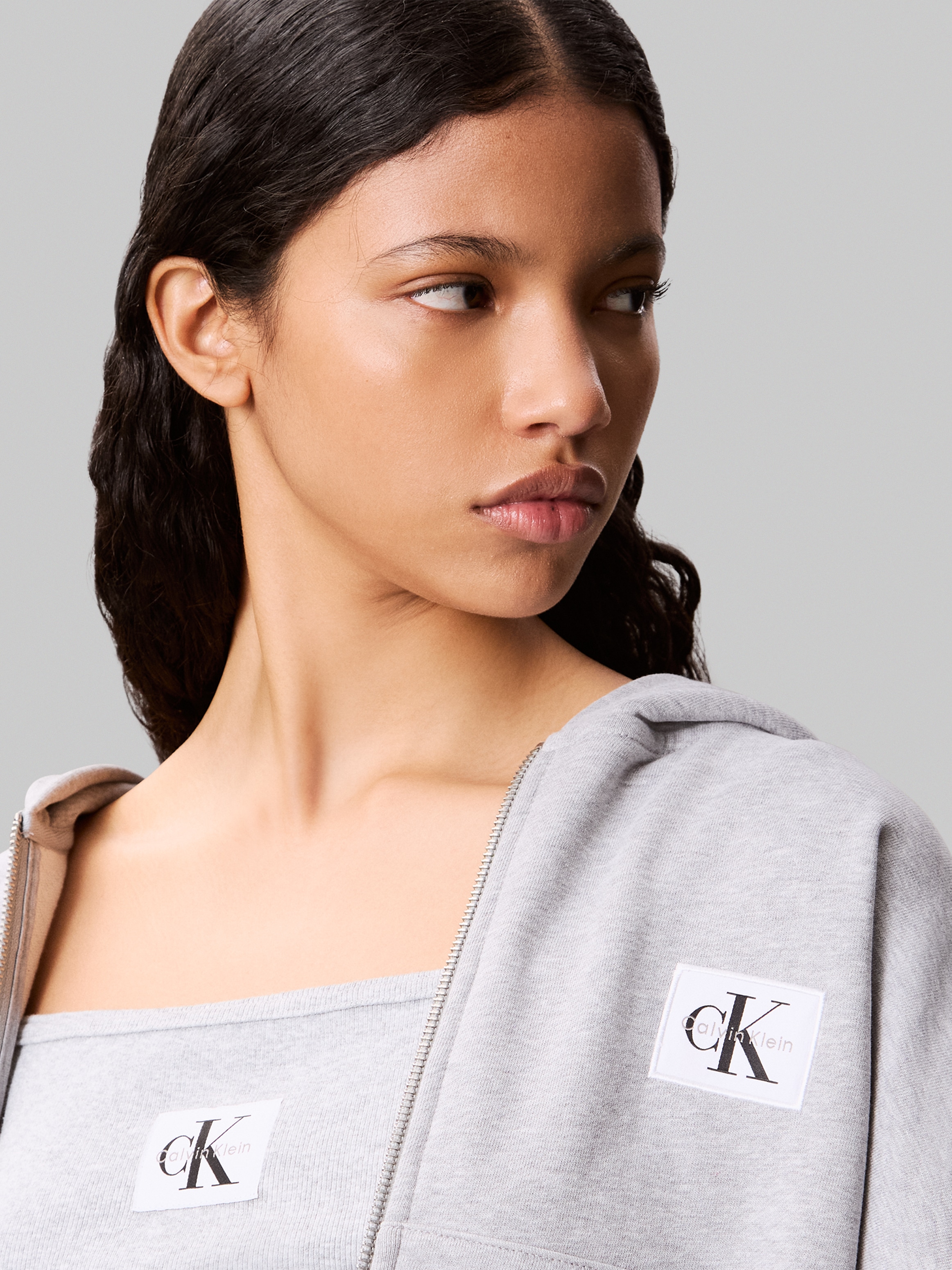 Calvin Klein Sweatjacke »A- FRNCH TRRY BDG LG« Oversized Fit, mit Kapuze, reine Baumwolle