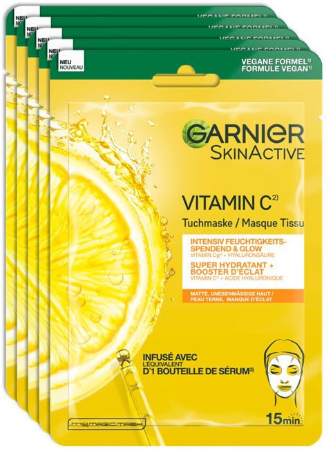 GARNIER Tuchmaske »Vitamin C Tuchmaske«, mit hoher Wirksamkeit