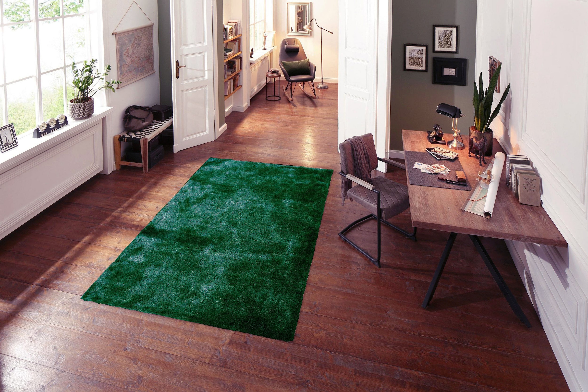 Bruno Banani Teppich »Dana Teppich, besonders weich und kuschelig, Kundenliebling«, rechteckig, 30 mm Höhe, uni, Mikrofaser Teppiche, Wohnzimmer, Schlafzimmer, Esszimmer