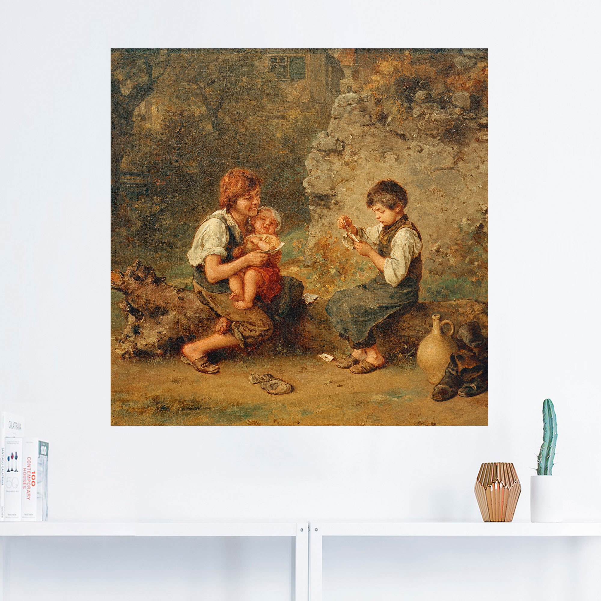 Artland Wandbild »Kartenspielende Schusterjungen«, Bilder von Berufen, (1 St.), als Alubild, Leinwandbild, Wandaufkleber oder Poster in versch. Größen