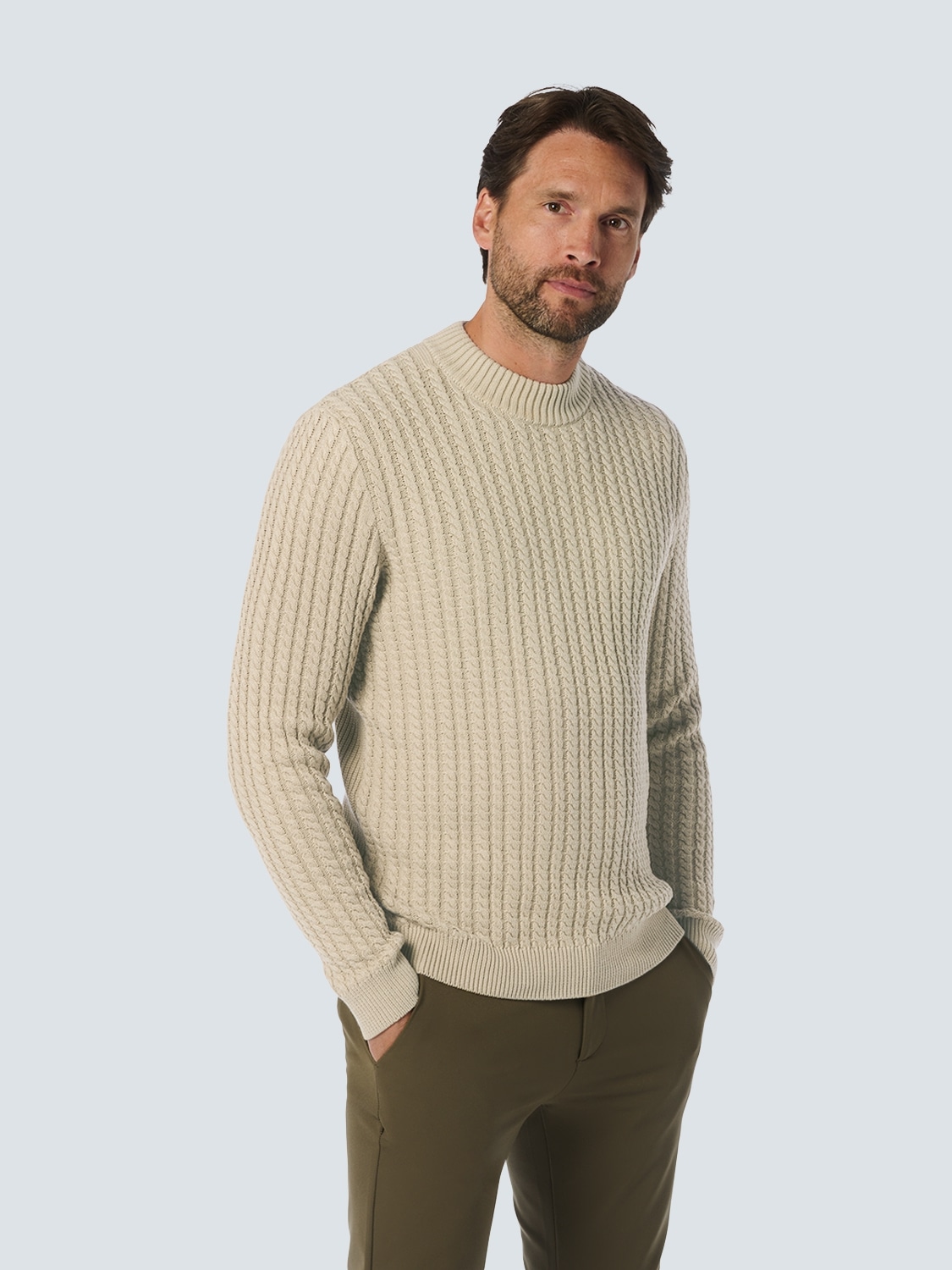 Strickpullover, mit Zopfmuster