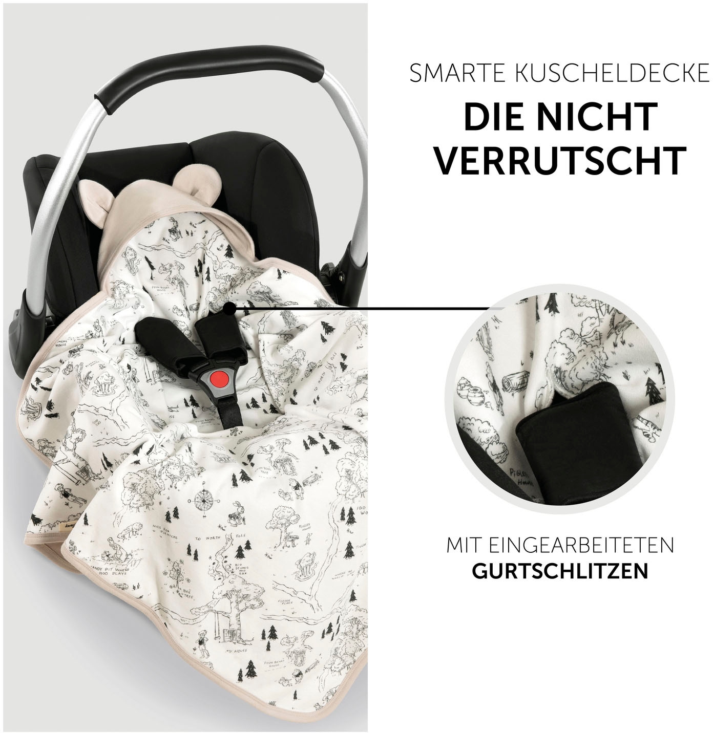 Hauck Babydecke »Baby Einschlagdecke, Snuggle N Dream Winnie the Pooh beige«, mit Kapuze