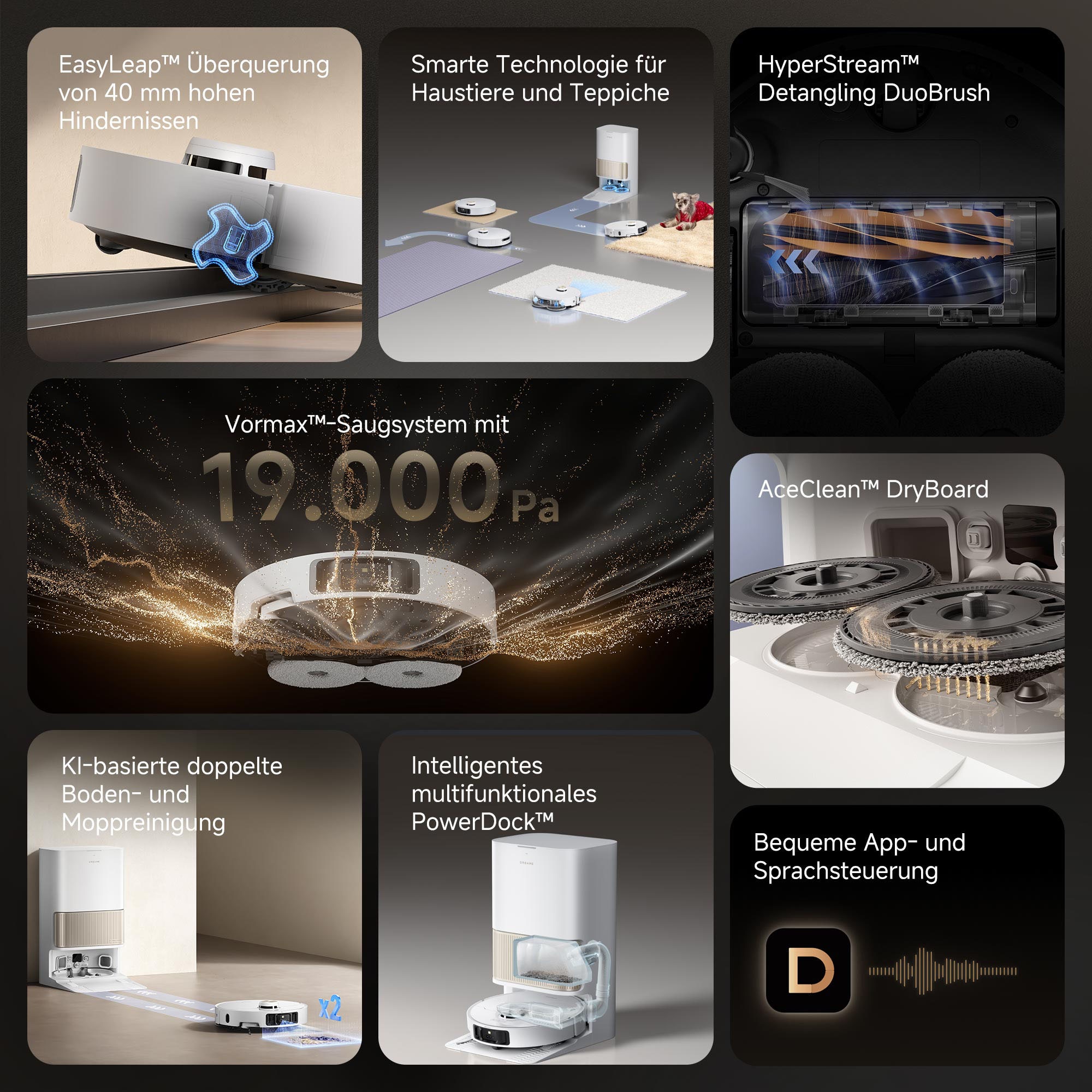 Dreame Saugroboter »L40s Pro Ultra« Basisstation, App-Steuerung, 600 Watt