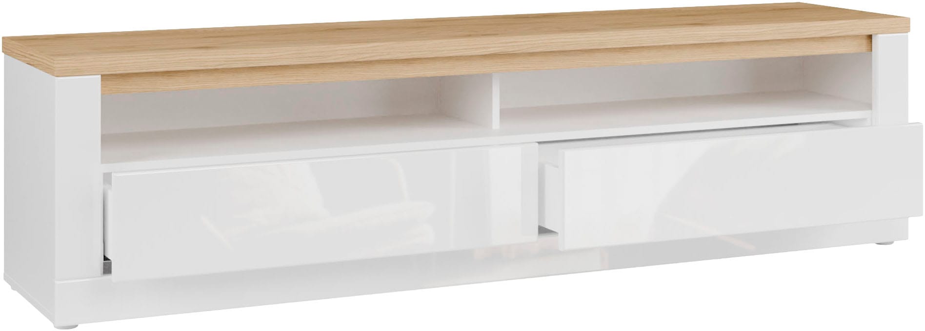 FORTE TV-Board »TV-Schrank, grifflos, offene Fächer« B/H/T 181,1/48,2/41,6 cm, Front glänzend