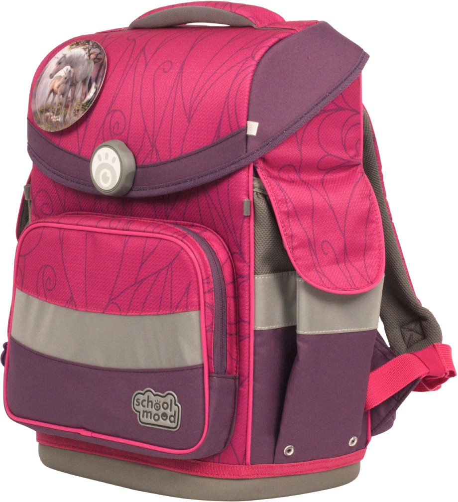 SCHOOL-MOOD® Schulranzen »Timeless, Luisa (Einhorn)«, retroreflektierende Flächen, mit LED-Patchy; aus recyceltem Material