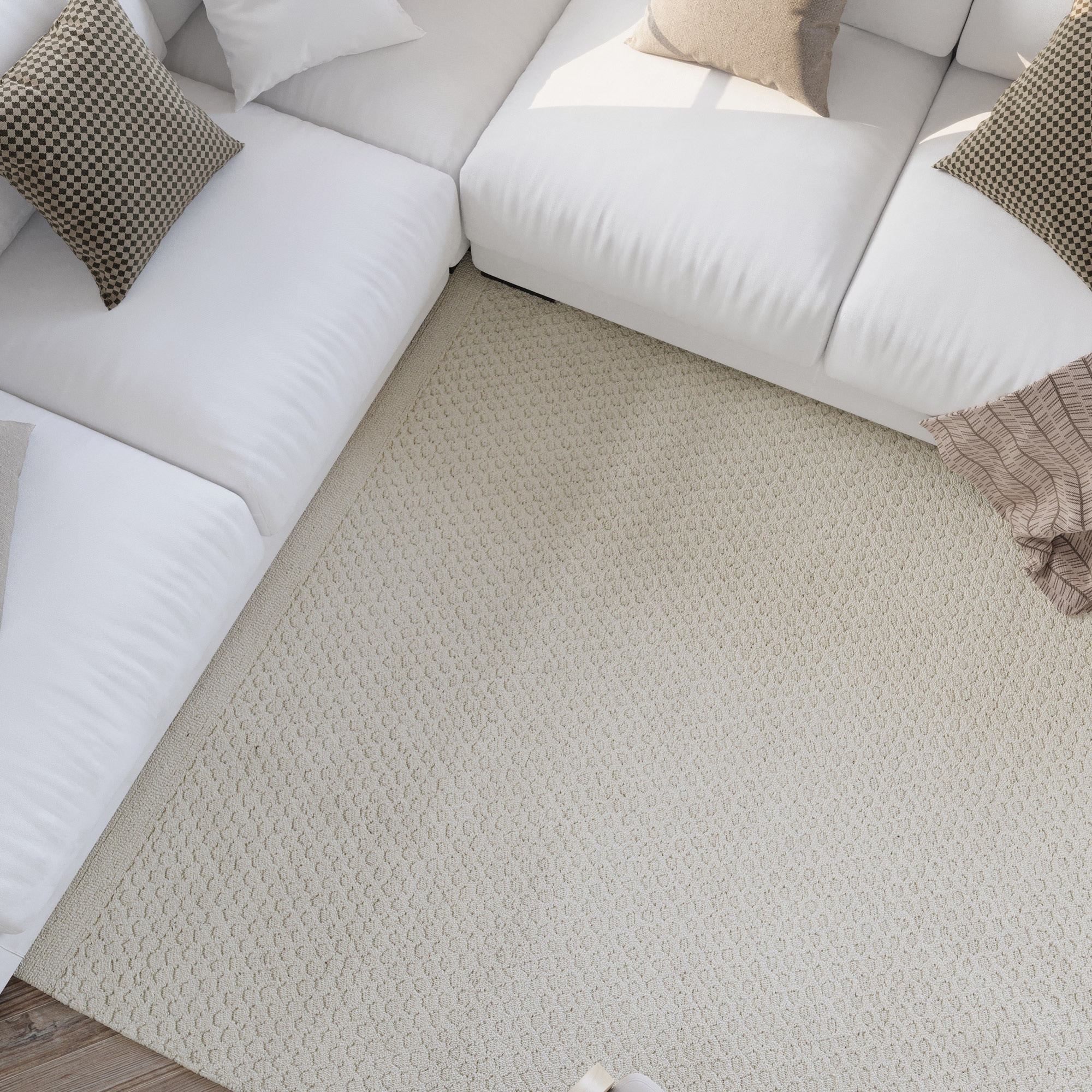 Wecon home Wollteppich »Hamptons THIRTYEIGHT«, rechteckig, 11 mm Höhe, Läufer, Schurwolle, Kurzflor, Wohn- & Schlafzimmer, elegant, Waben