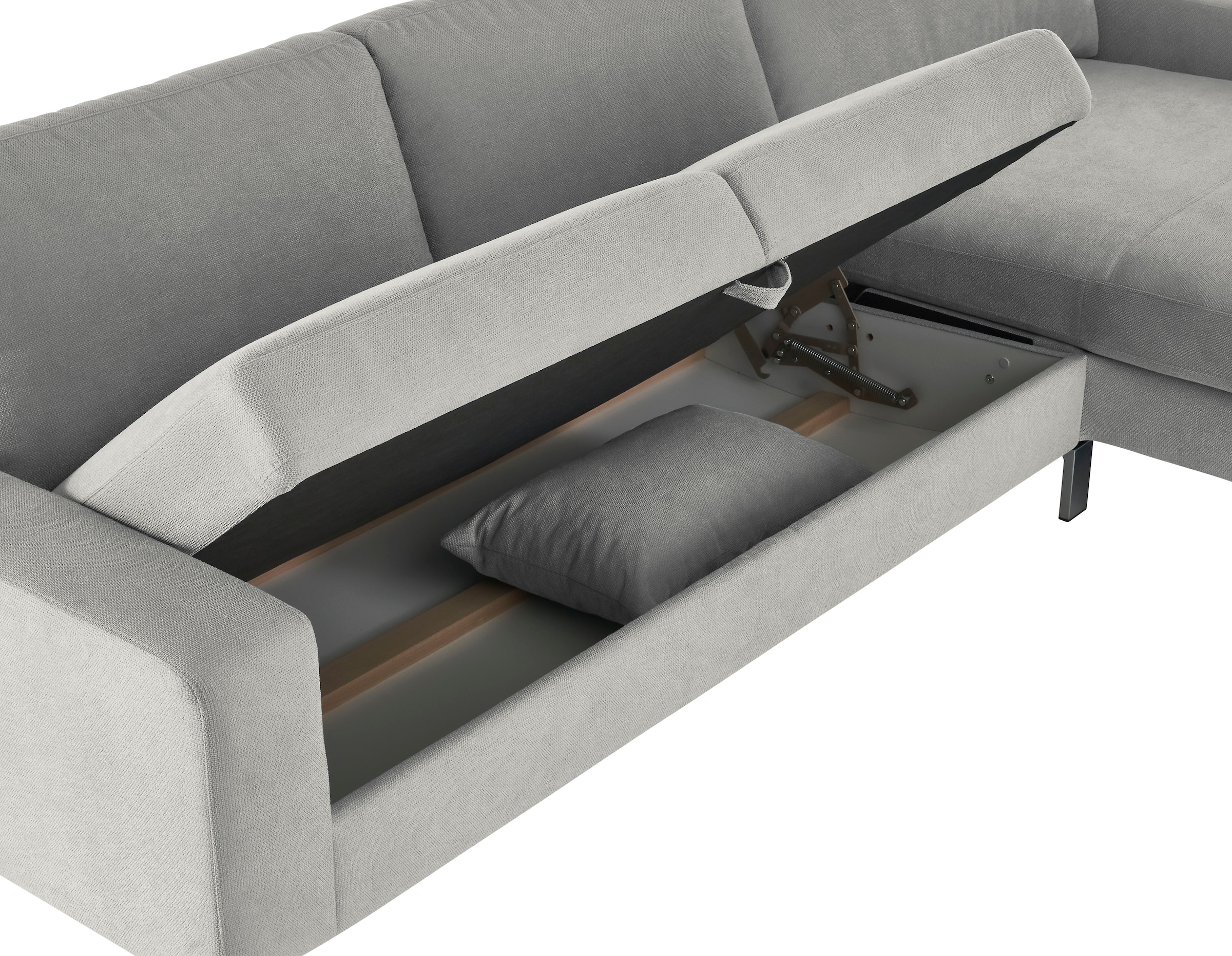 3C Candy Ecksofa »Lecce, wahlweise PUR-Schaumstoff oder Tonnentaschenfederkern«, Bett im 2,5-Sitzer, teilmotorische Schlaffunktion im Longchair, L-Form