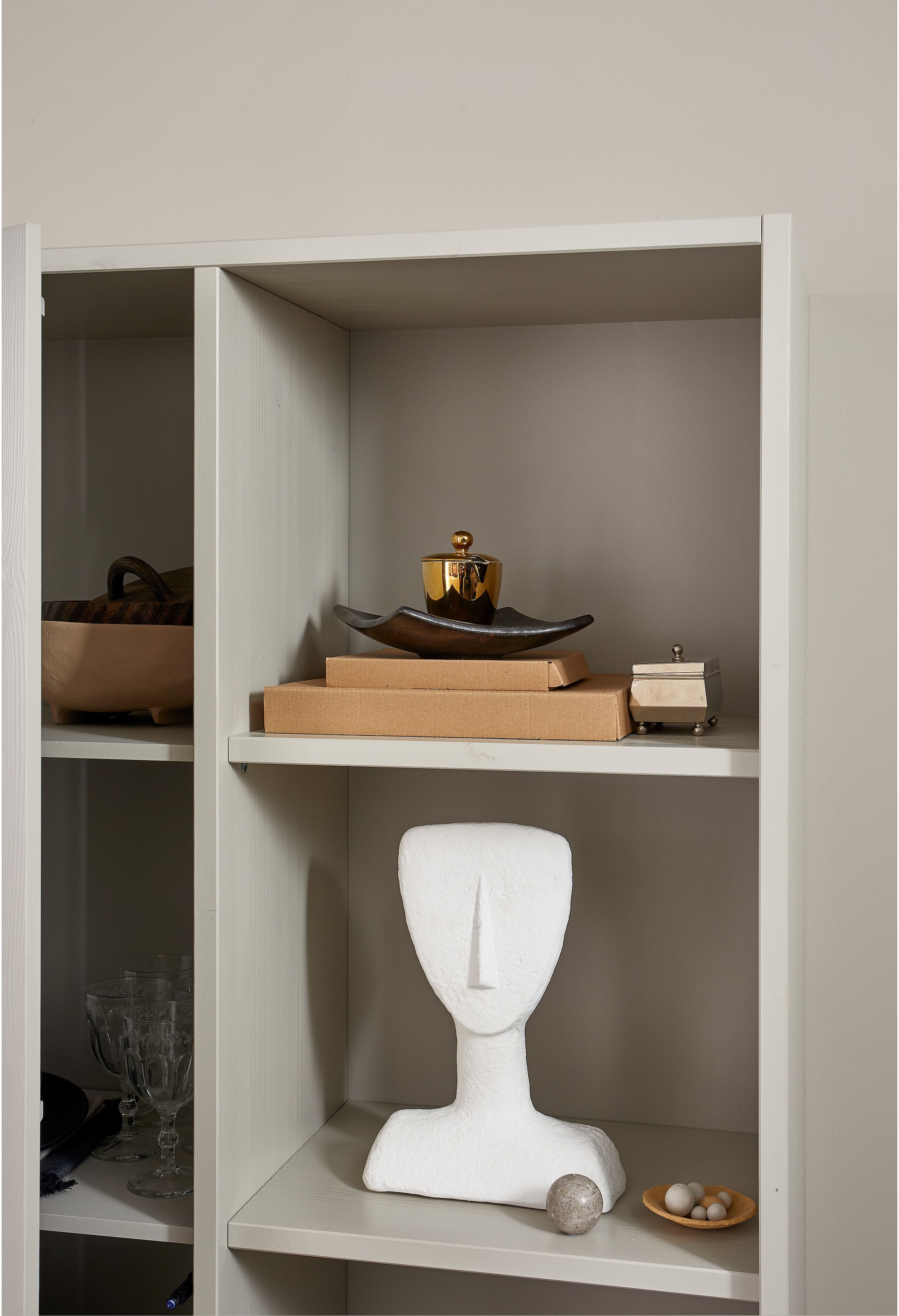 WOOOD Mehrzweckschrank »WOOOD MEREL ABLAGESCHRANK KIEFER DUST [fsc]« Merel Aufbewahrungsschrank, FSC-Kiefer, viel Stauraum, Push-to-Open