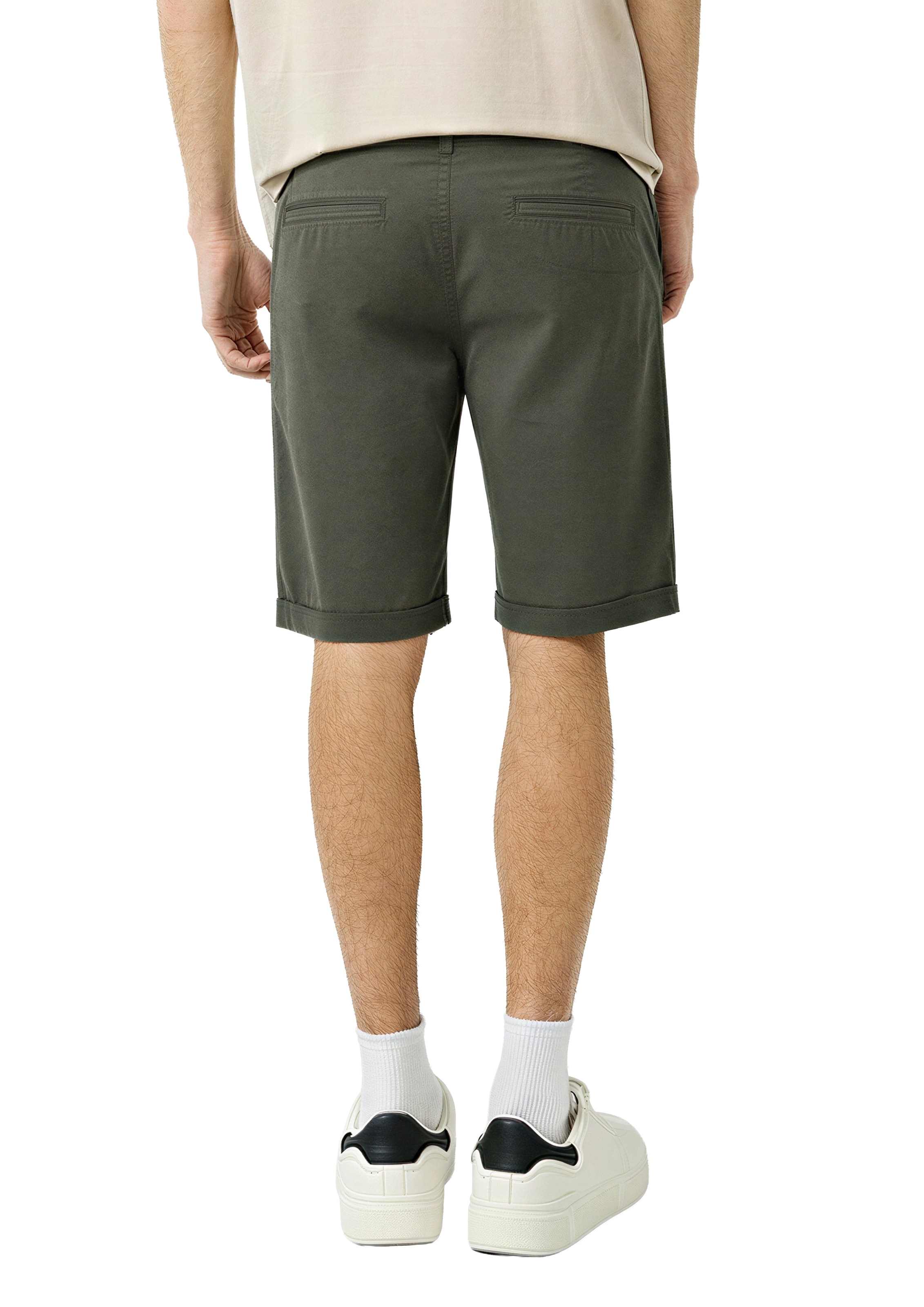QS Chinoshorts  normale Leibhöhe, Rollsaum, mit Elasthan