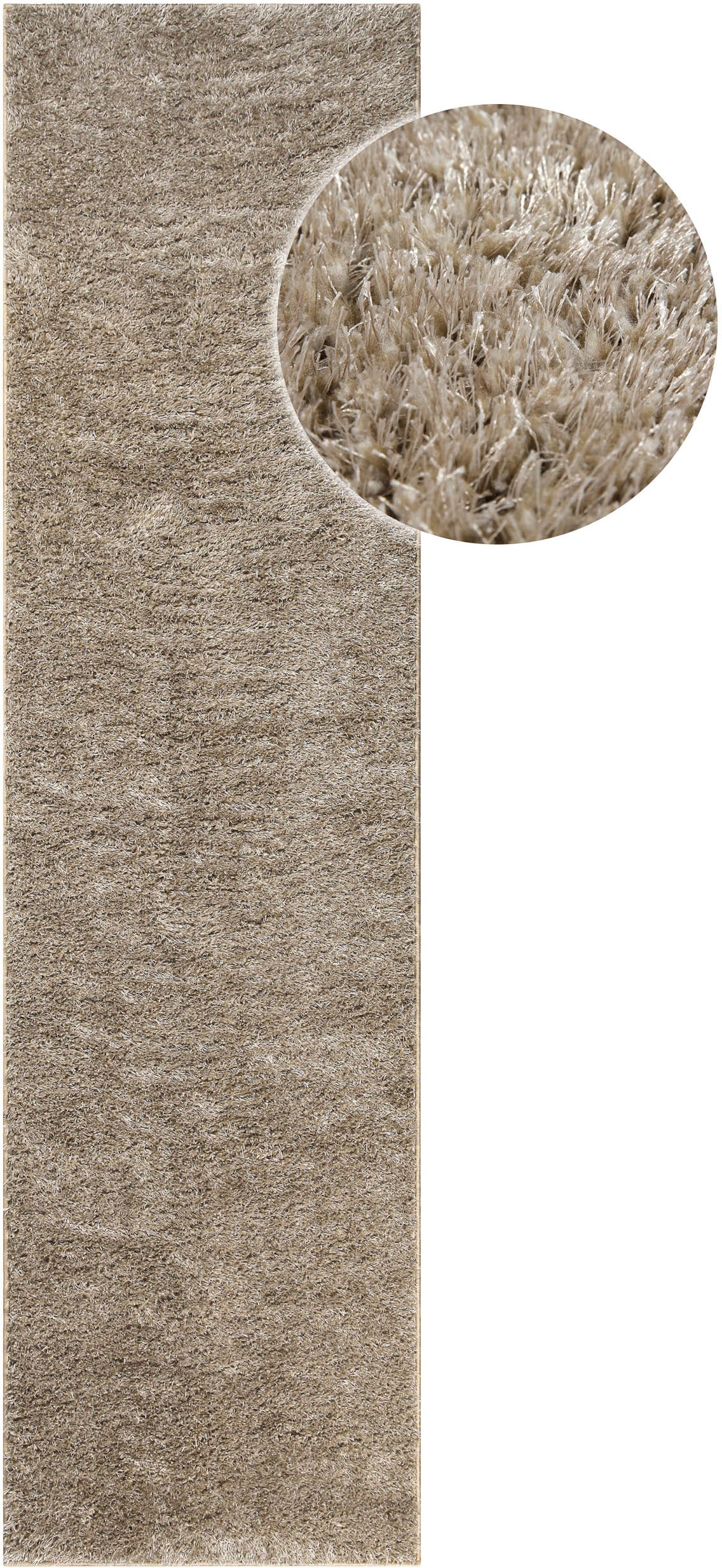 my home Hochflor-Teppich »Nickolas, auch als Läufer erhältlich«, rechteckig, 30 mm Höhe, Langflor, Shaggy, weicher Hochflor, uni farben, mit Glanz, Wohnzimmer