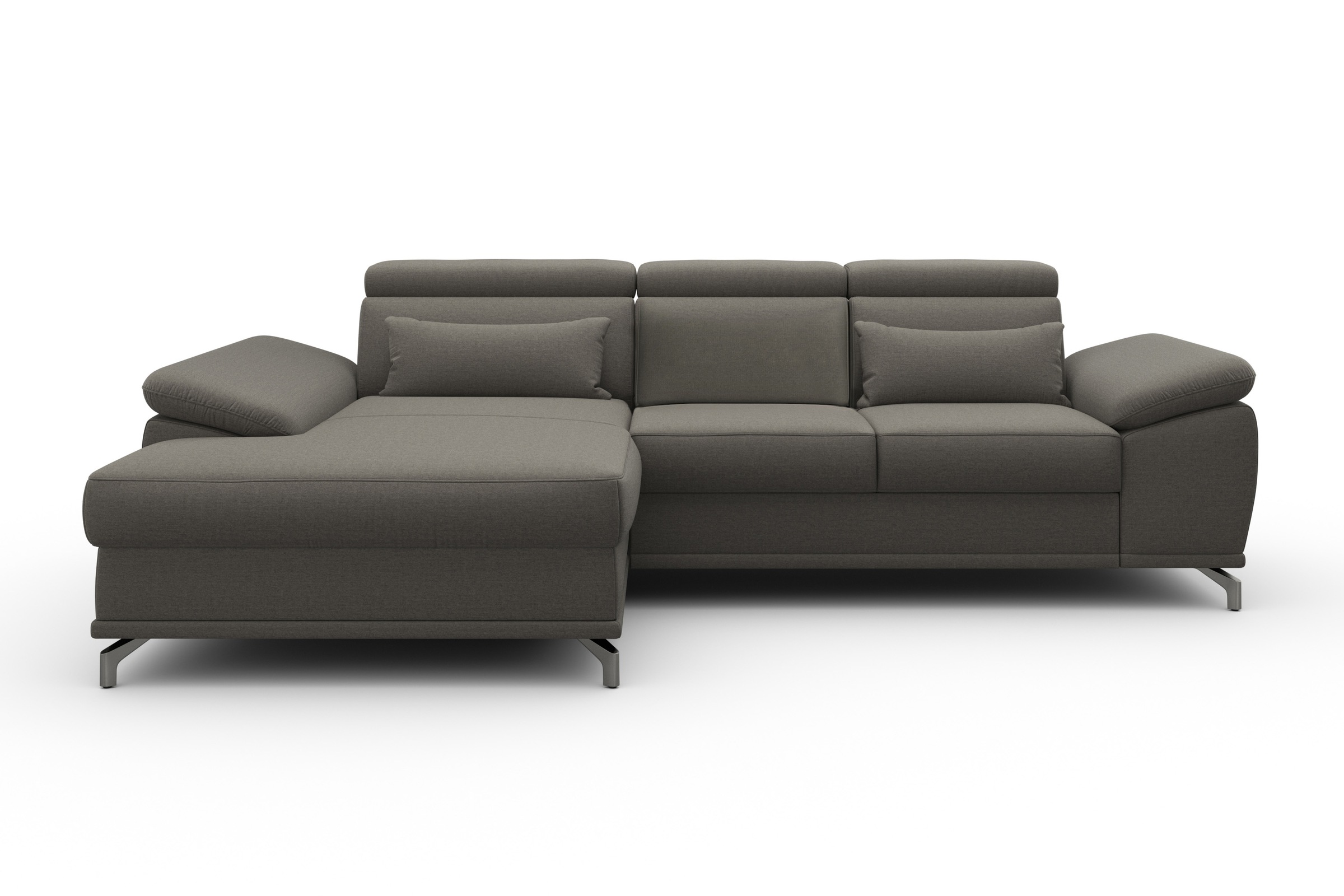 sit&more Ecksofa »Cabrio L-Form, mit Sitztiefenverstellung, Arm- und Kopfteilverstellung«, 2 Nierenkissen, Federkern, optional Bettfunktion und Stauraum