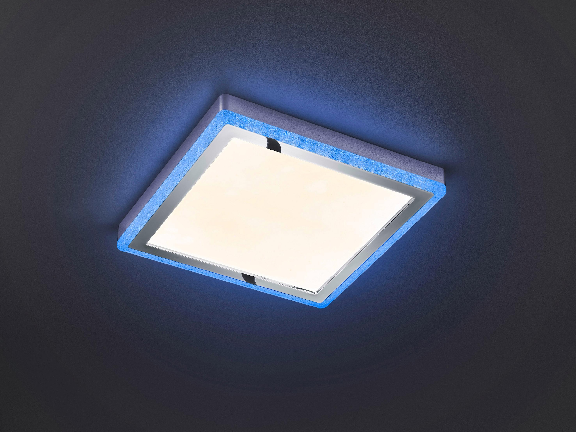 TRIO Leuchten LED Deckenleuchte »Slide«, 1 flammig, Leuchtmittel LED-Board | LED fest integriert, Fernbedienung, integrierter Dimmer, Nachtlicht, RGBW-Farbwechsler